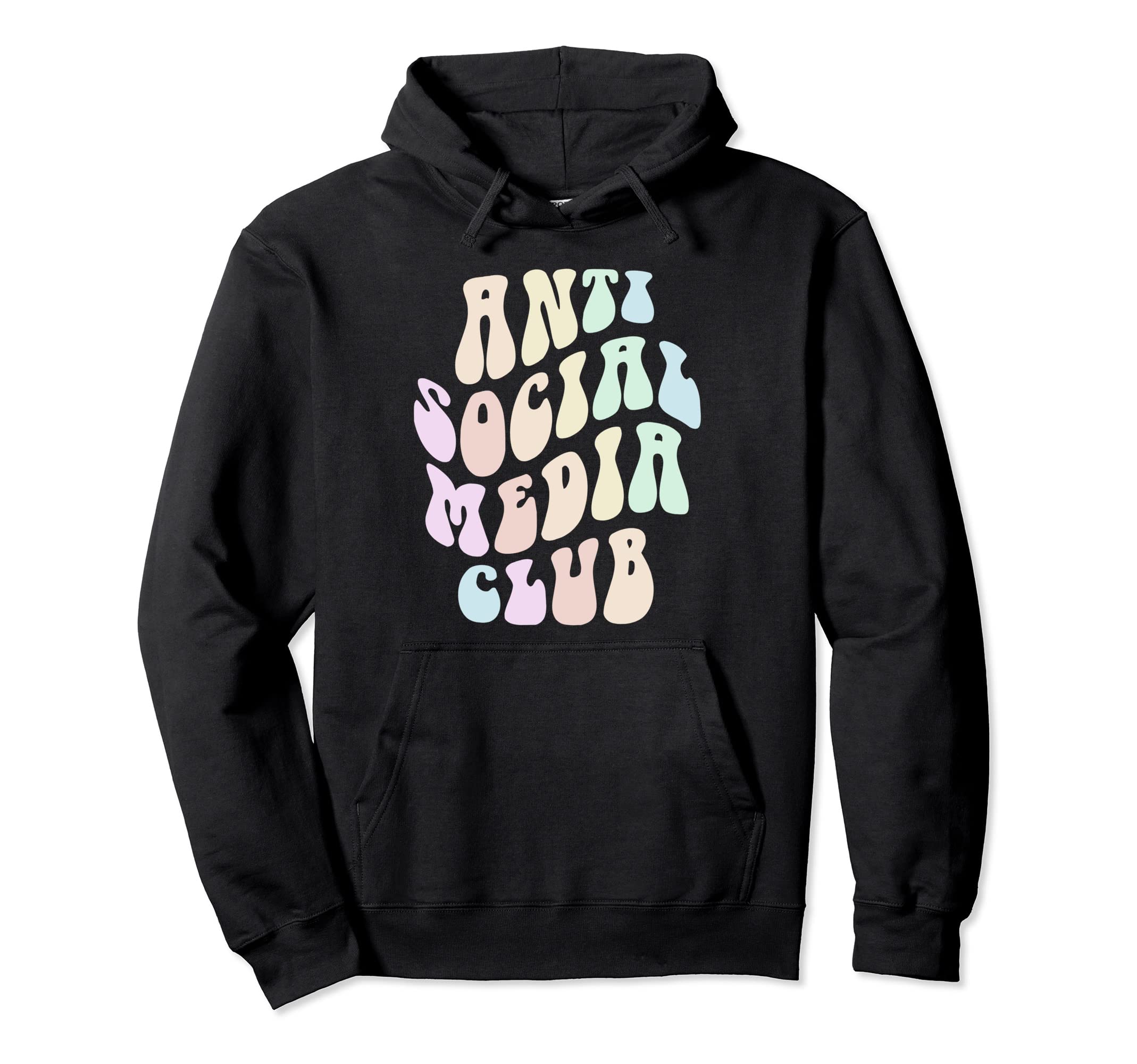 Groovy Anti Social Media Club Introvert Hoodie - Novelty Apparel Unisex - T-Shirt, Sweatshirt, Hoodie