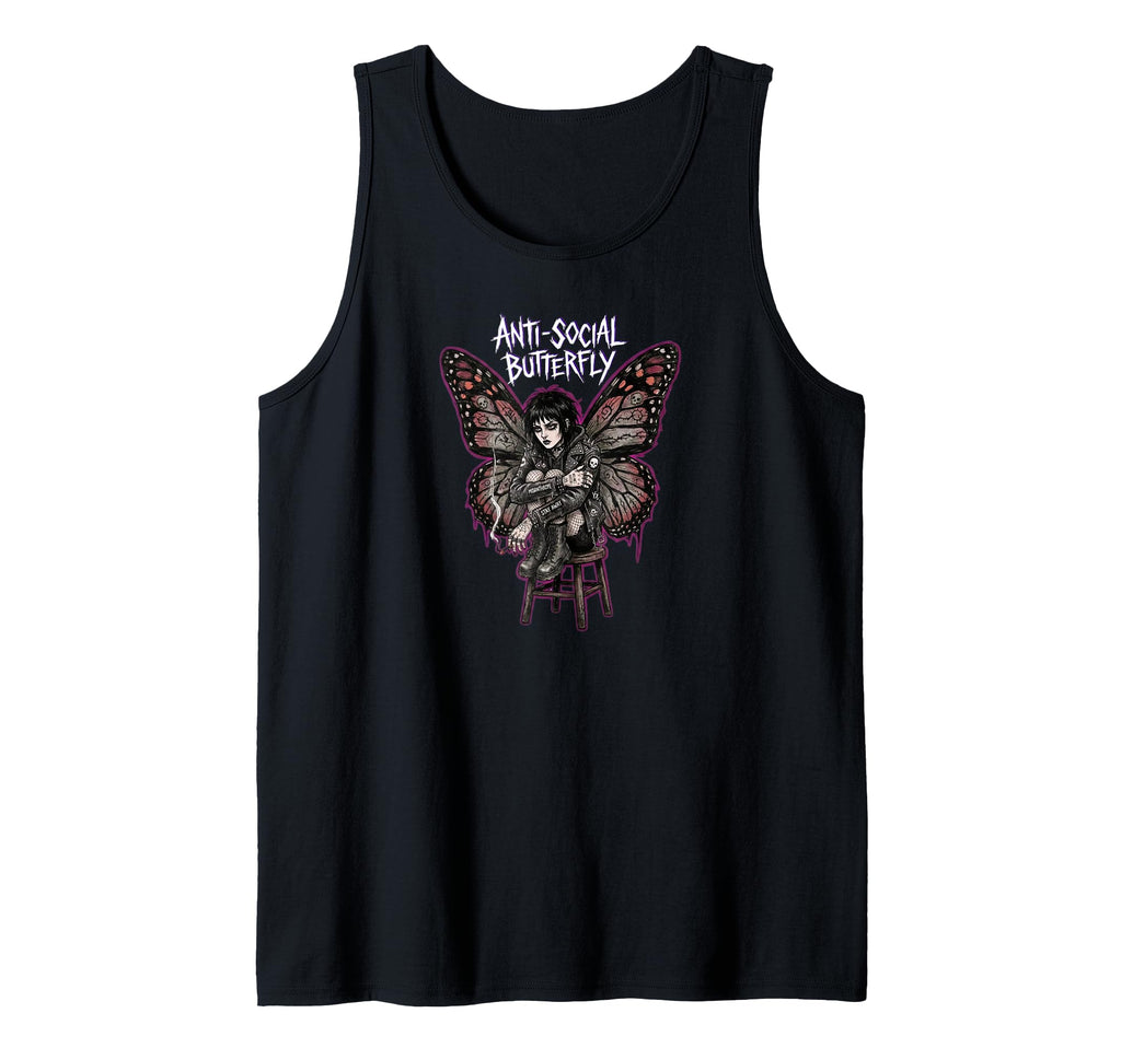 Anti Social Butterfly Goth Trad Sweatshirt - Streetwear Style Men Women - T-Shirt, Sweatshirt, Hoodie
