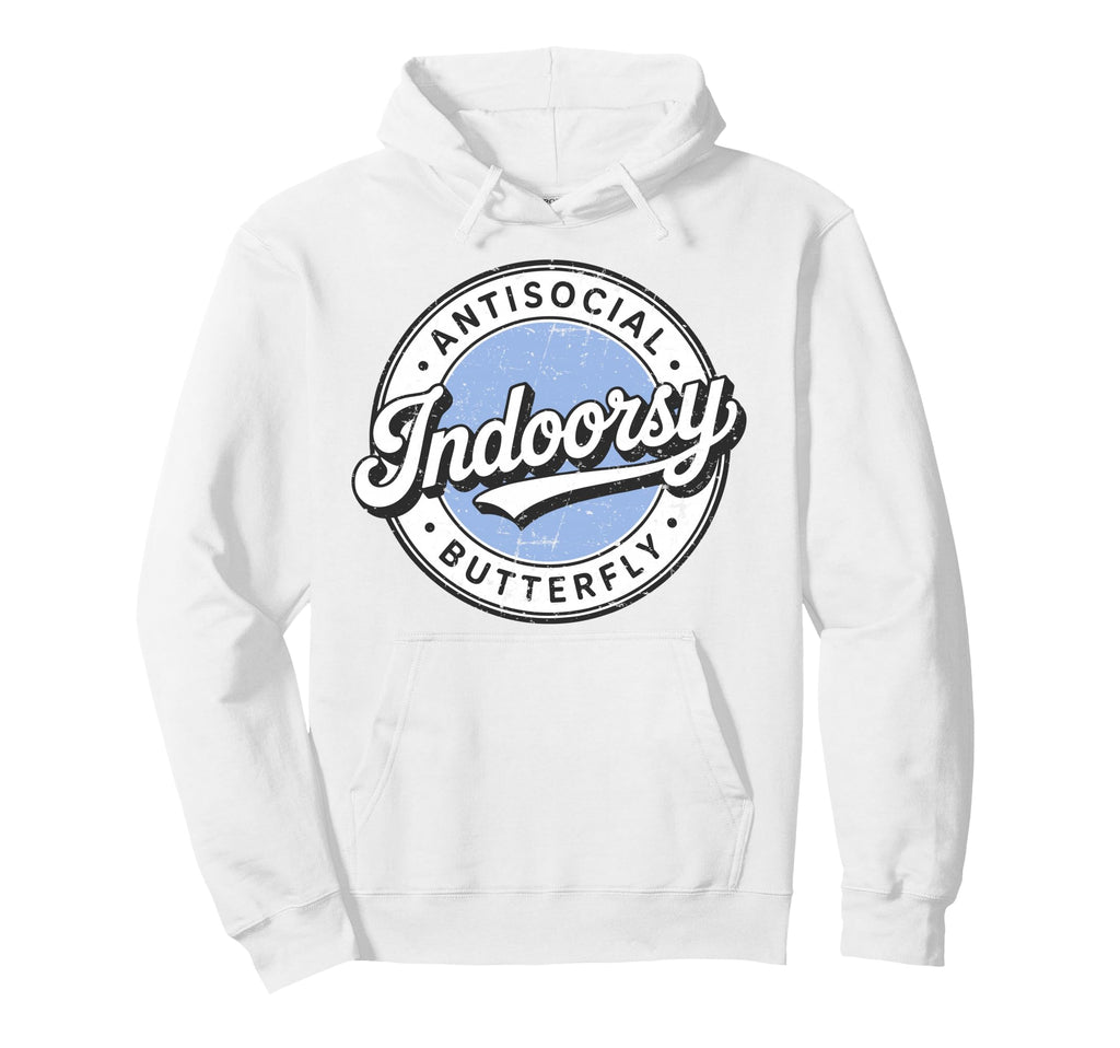 Indoorsy Antisocial Butterfly Hoodie - Custom Art Print for Adults - T-Shirt, Sweatshirt, Hoodie