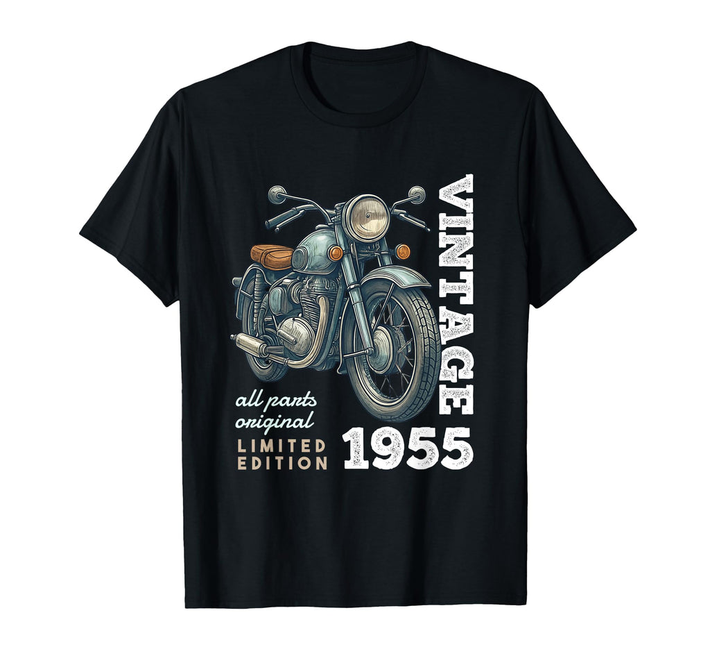 1955 70 Years Old Motorcycle 70Th T-Shirt - Minimalist Print Unisex - T-Shirt, Sweatshirt, Hoodie