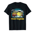 West Virginia 80S Mountains Sun T-Shirt - Novelty Apparel for Adults - T-Shirt, Sweatshirt, Hoodie