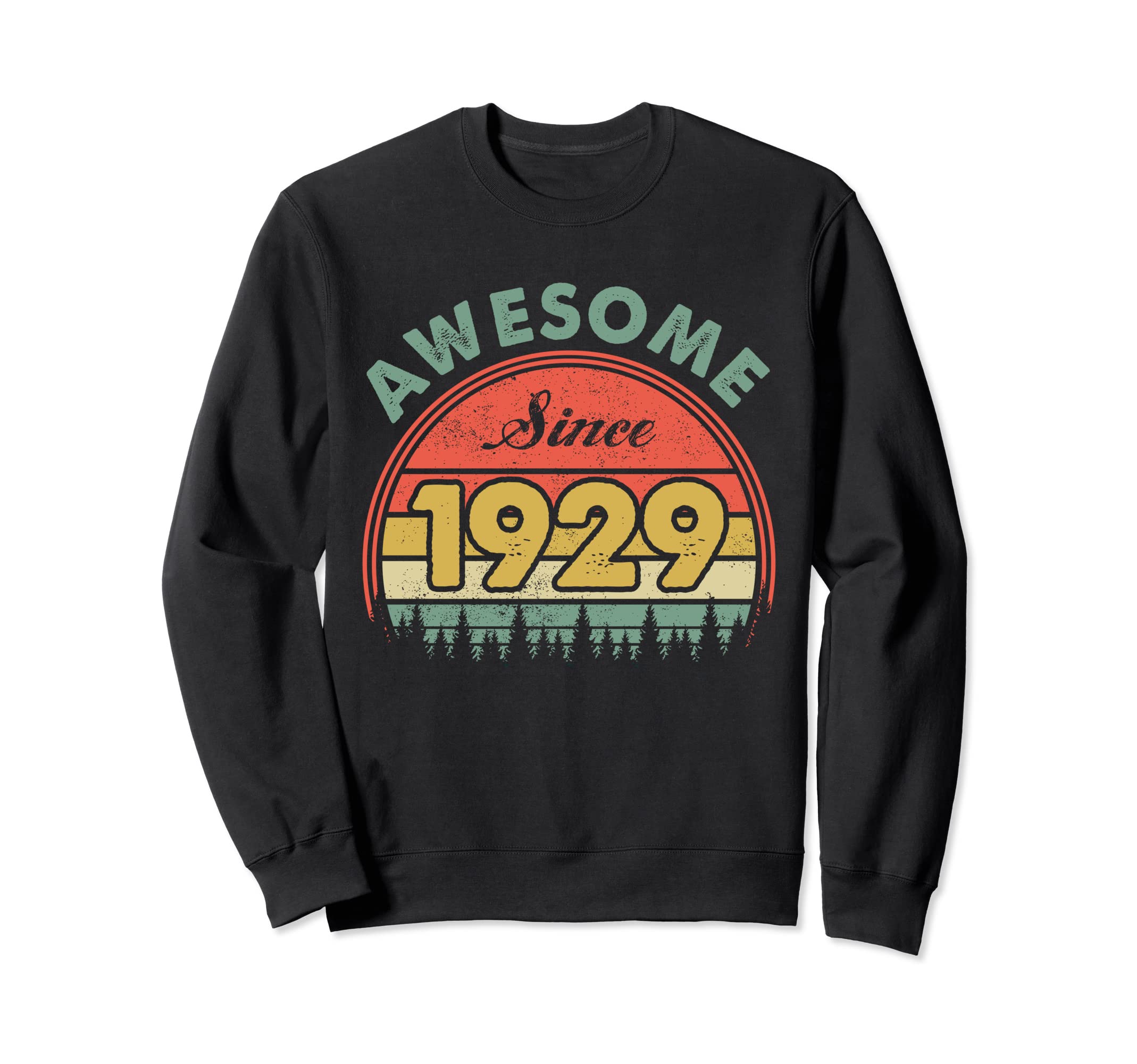 Awesome Since 1929 Birthday Sunset Sweatshirt - Fun Novelty Design Unisex - T-Shirt, Sweatshirt, Hoodie