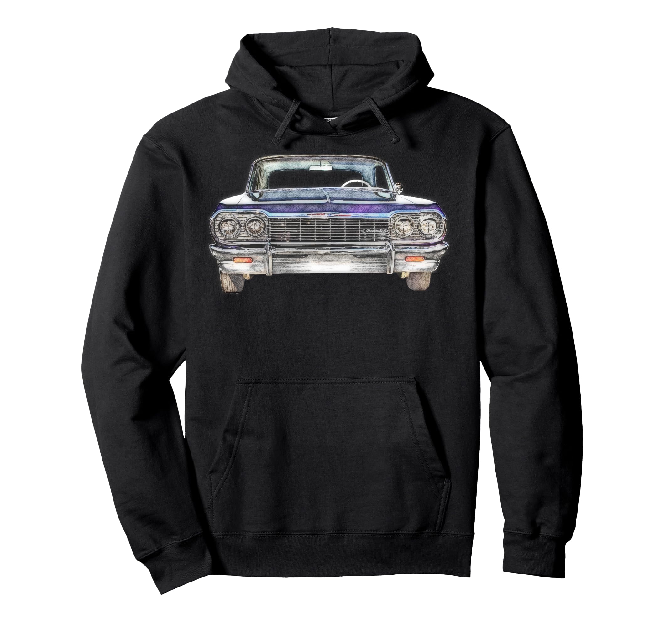 64 Impala Front Lowrider Mens Auto Hoodie - Fun Novelty Design Men Women - T-Shirt, Sweatshirt, Hoodie