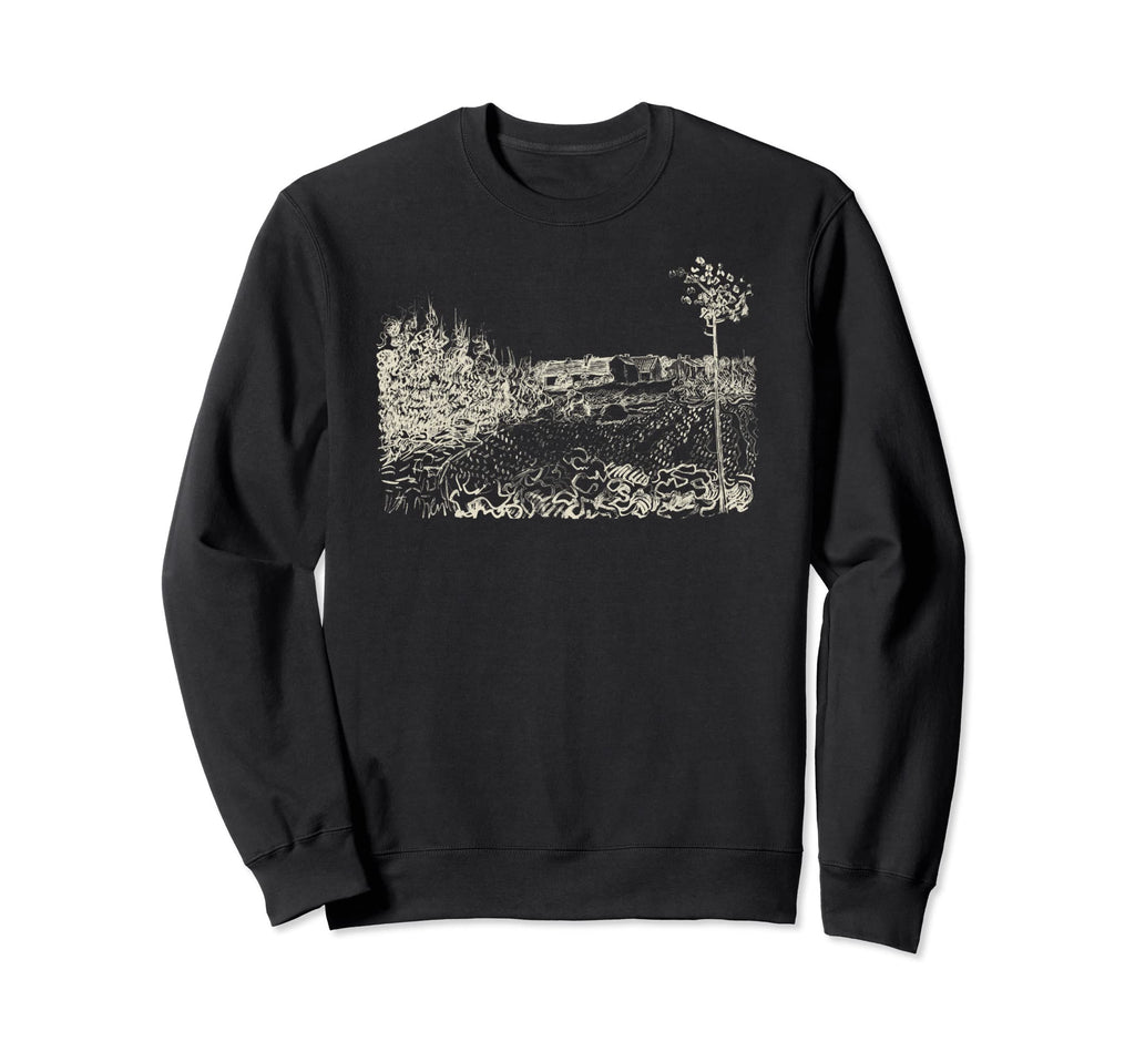 Famous Fine Art Cottages Van Gogh Sweatshirt - Minimalist Print Men Women - T-Shirt, Sweatshirt, Hoodie