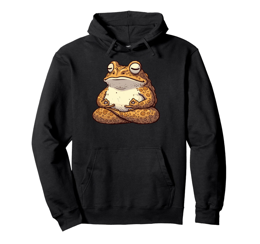 Meditation Frog Toad Yoga Pose Hoodie - Aesthetic Graphic for Adults - T-Shirt, Sweatshirt, Hoodie