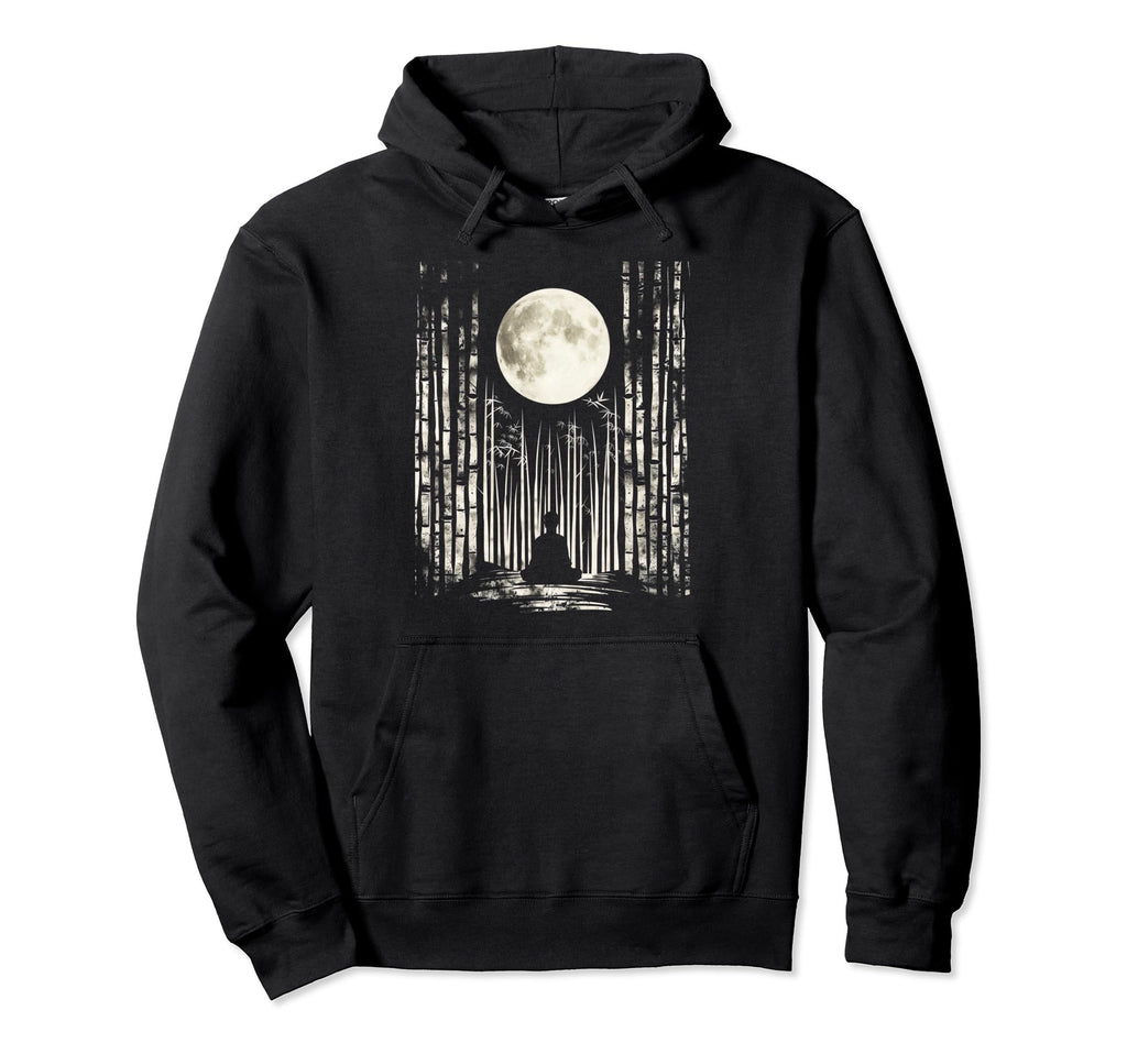 Buddha Zen Moonlit Bamboo Bamboo Forest Hoodie - Minimalist Print Unisex - T-Shirt, Sweatshirt, Hoodie