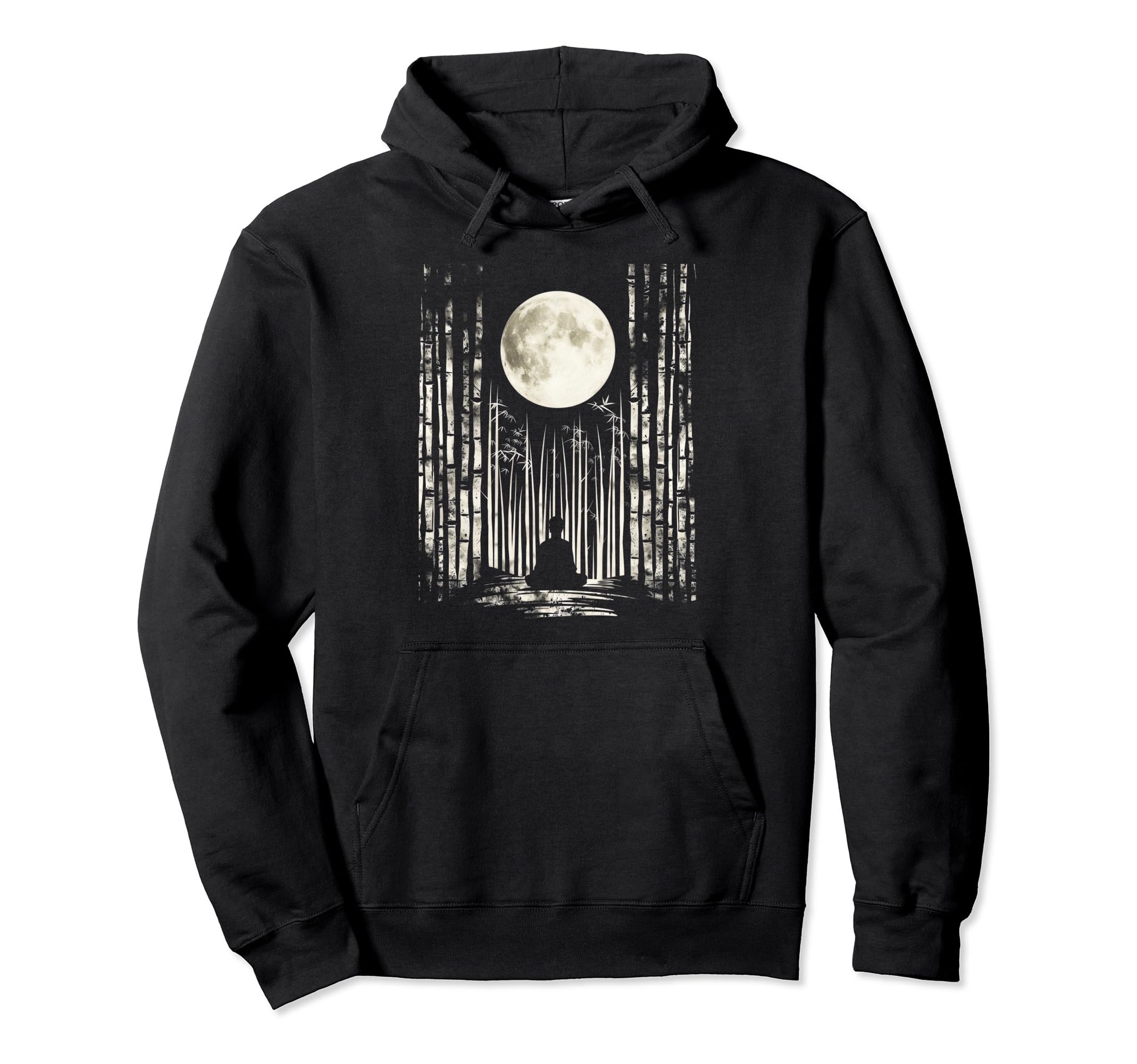 Buddha Zen Moonlit Bamboo Bamboo Forest Hoodie - Minimalist Print Unisex - T-Shirt, Sweatshirt, Hoodie