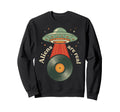 Ufo Abduction Vinyl Record Player Sweatshirt - Streetwear Style Unisex - T-Shirt, Sweatshirt, Hoodie