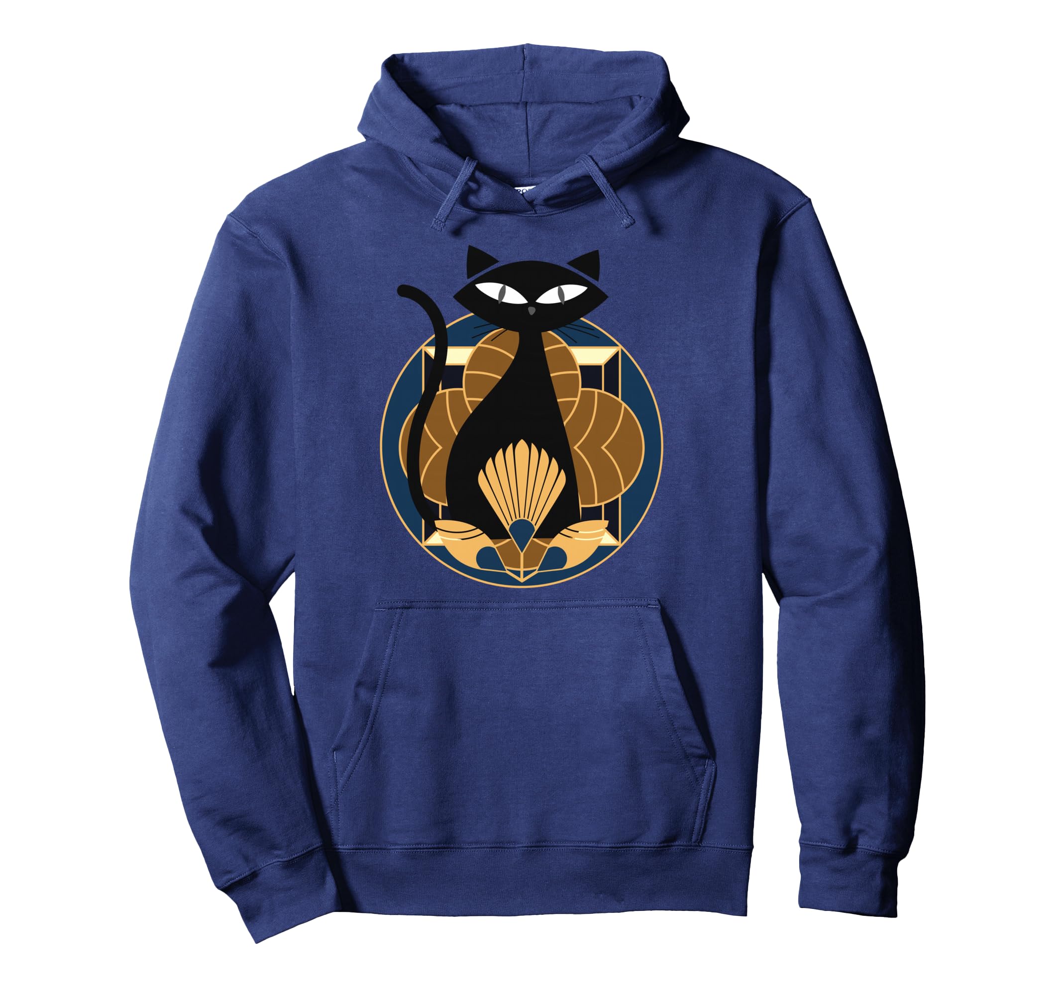 Black Cat Mid Century Modern Art 50S Hoodie - Fun Novelty Design Men Women - T-Shirt, Sweatshirt, Hoodie