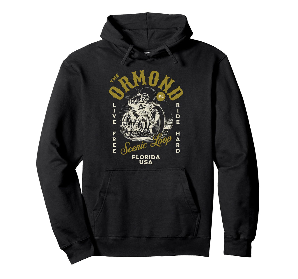 Ormond Scenic Loop Florida Motorcycle Hoodie - Fun Novelty Design Unisex - T-Shirt, Sweatshirt, Hoodie