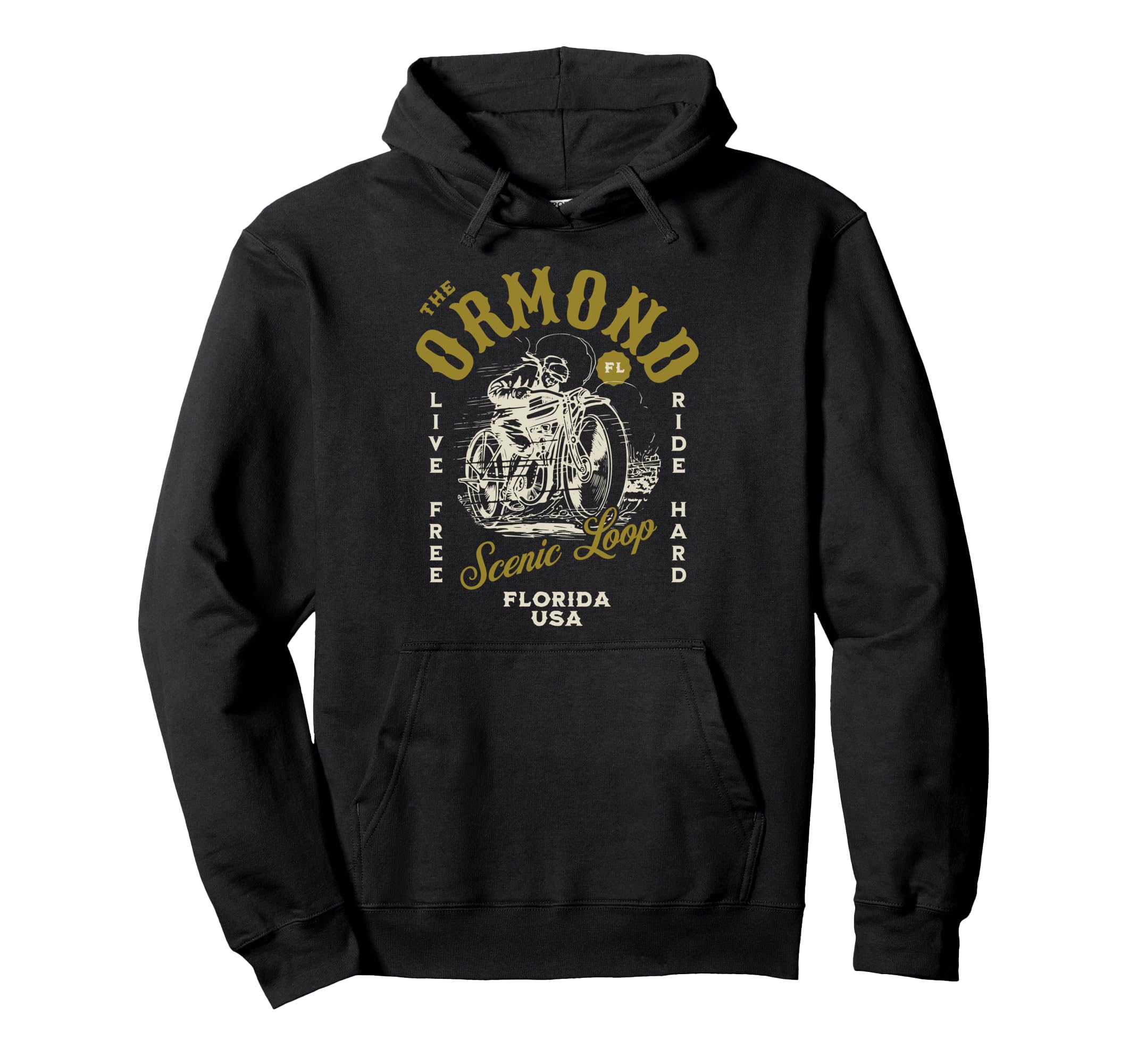 Ormond Scenic Loop Florida Motorcycle Hoodie - Fun Novelty Design Unisex - T-Shirt, Sweatshirt, Hoodie