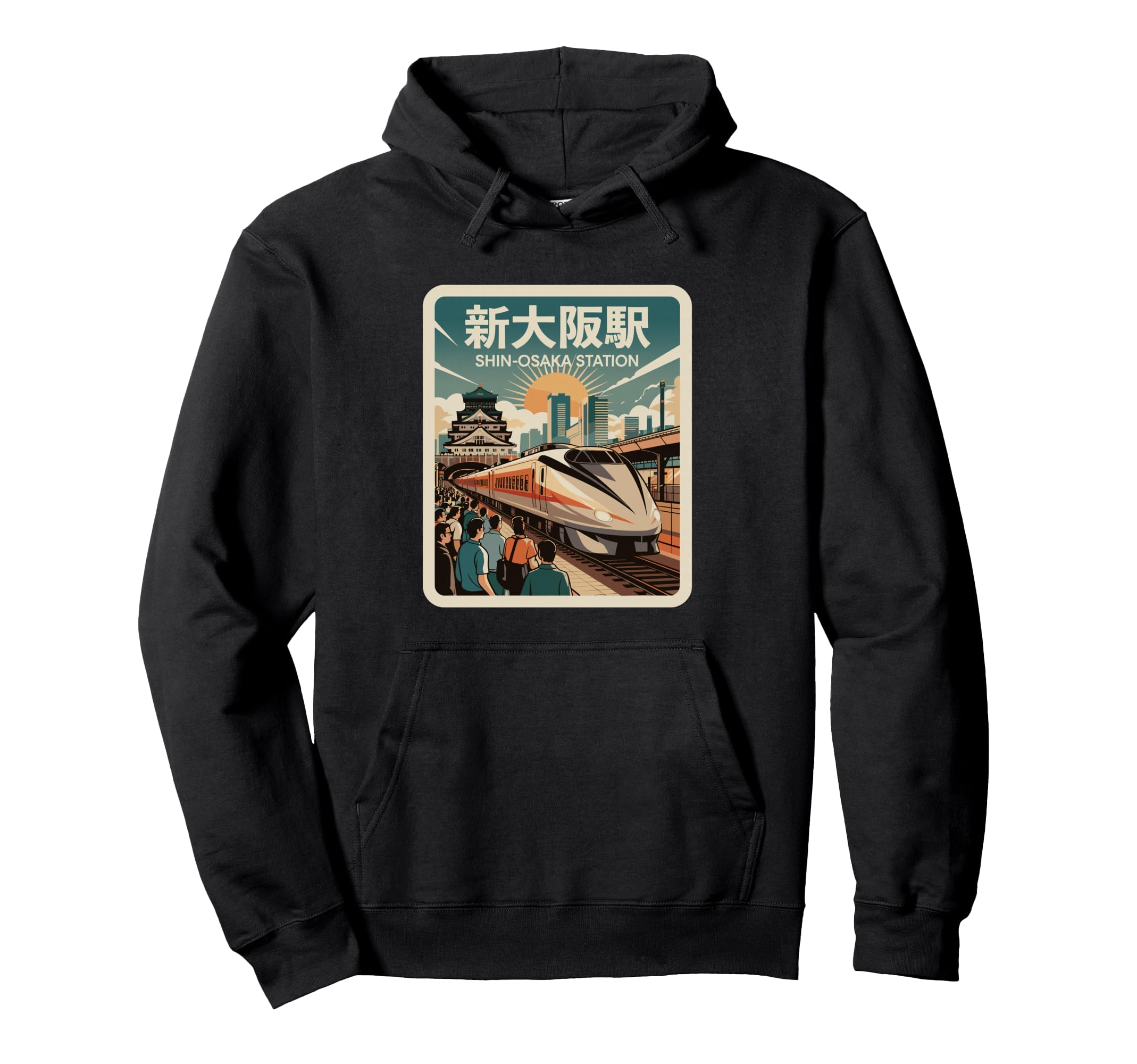 Osaka Station Japan Train Japanese Hoodie - Aesthetic Graphic Men Women - T-Shirt, Sweatshirt, Hoodie