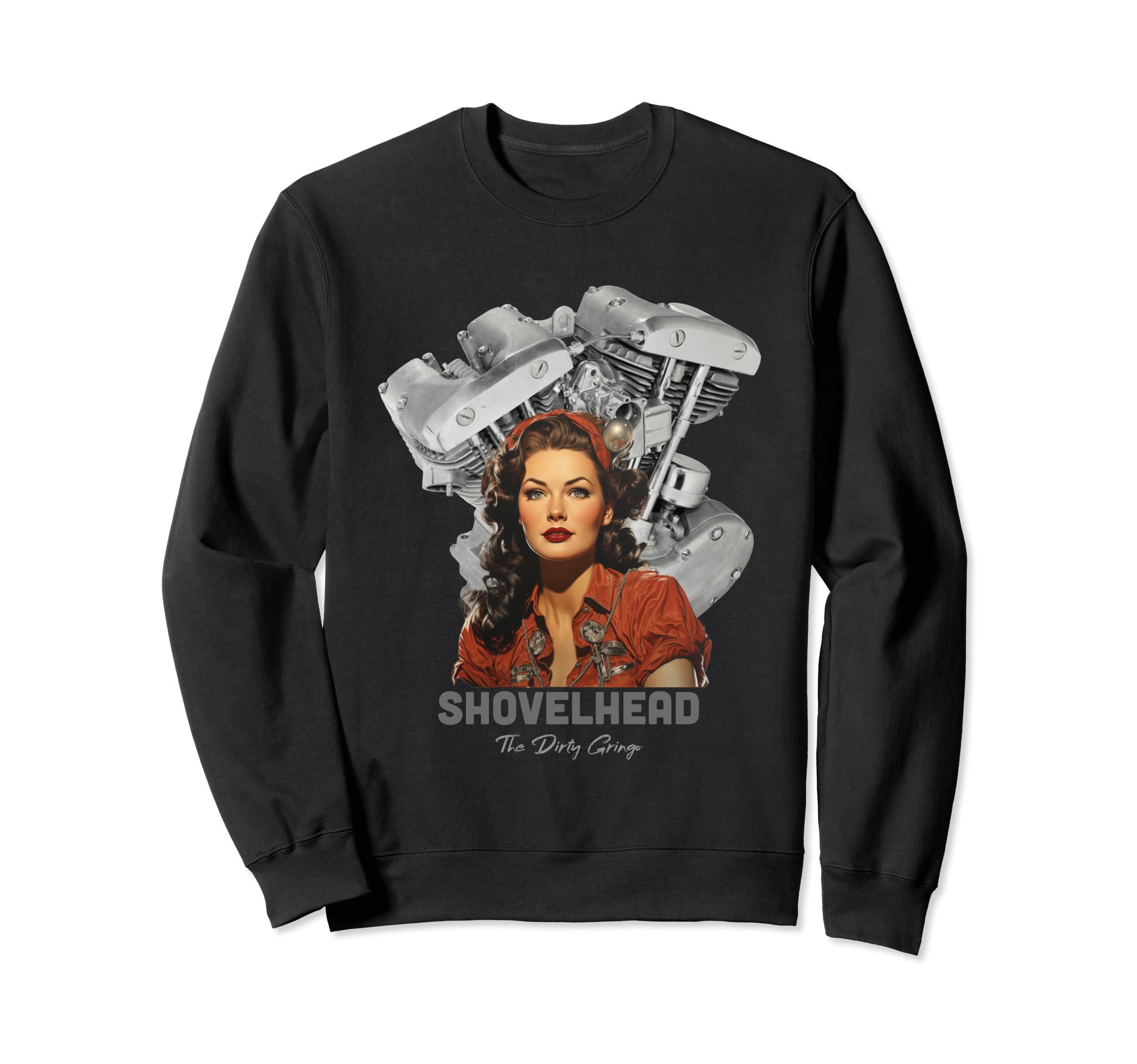Hd Motorcycle Vtwin Shovelhead Engine Sweatshirt - Custom Art Print Unisex - T-Shirt, Sweatshirt, Hoodie