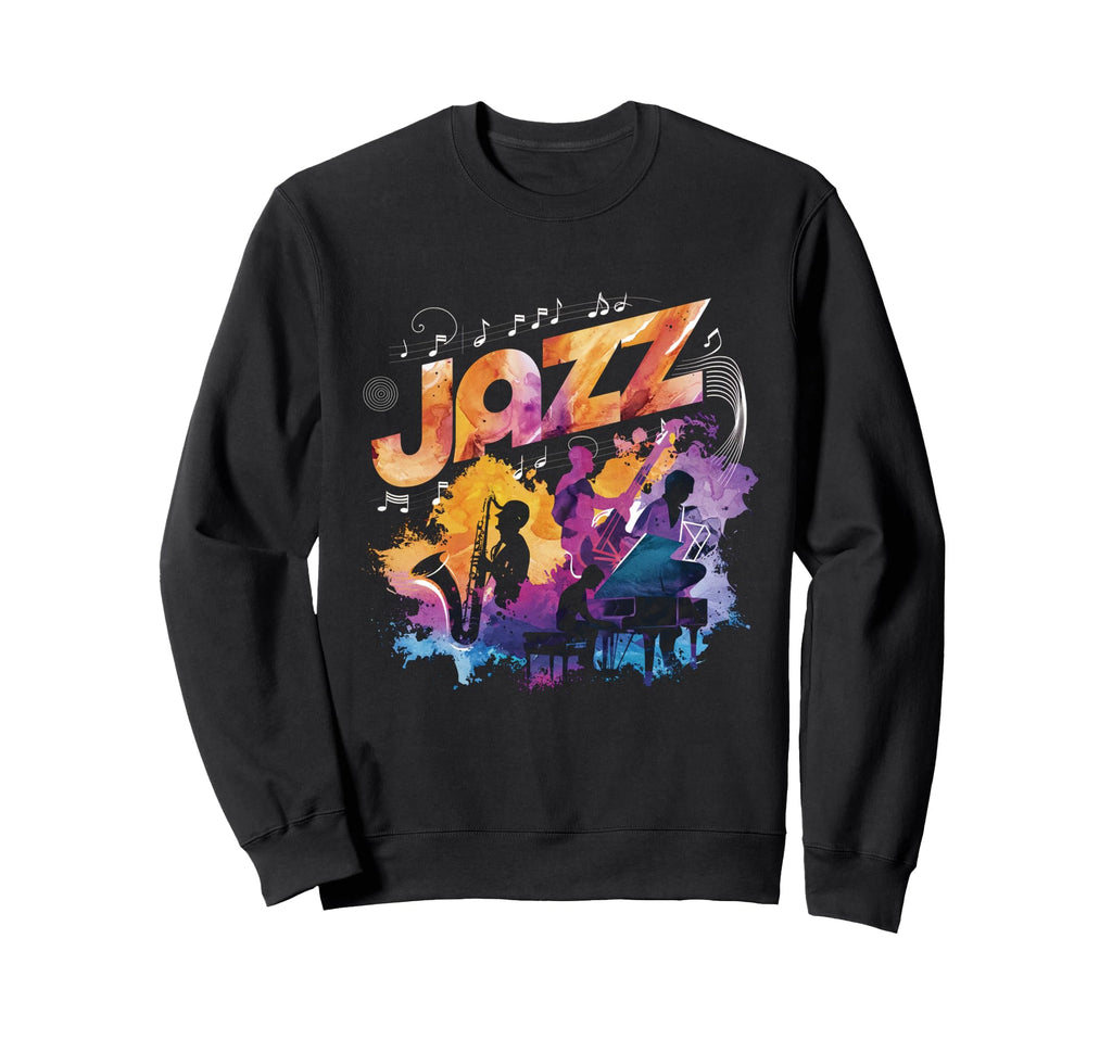 Jazz Watercolor Music Art 1920S Sweatshirt - Streetwear Style for Adults - T-Shirt, Sweatshirt, Hoodie