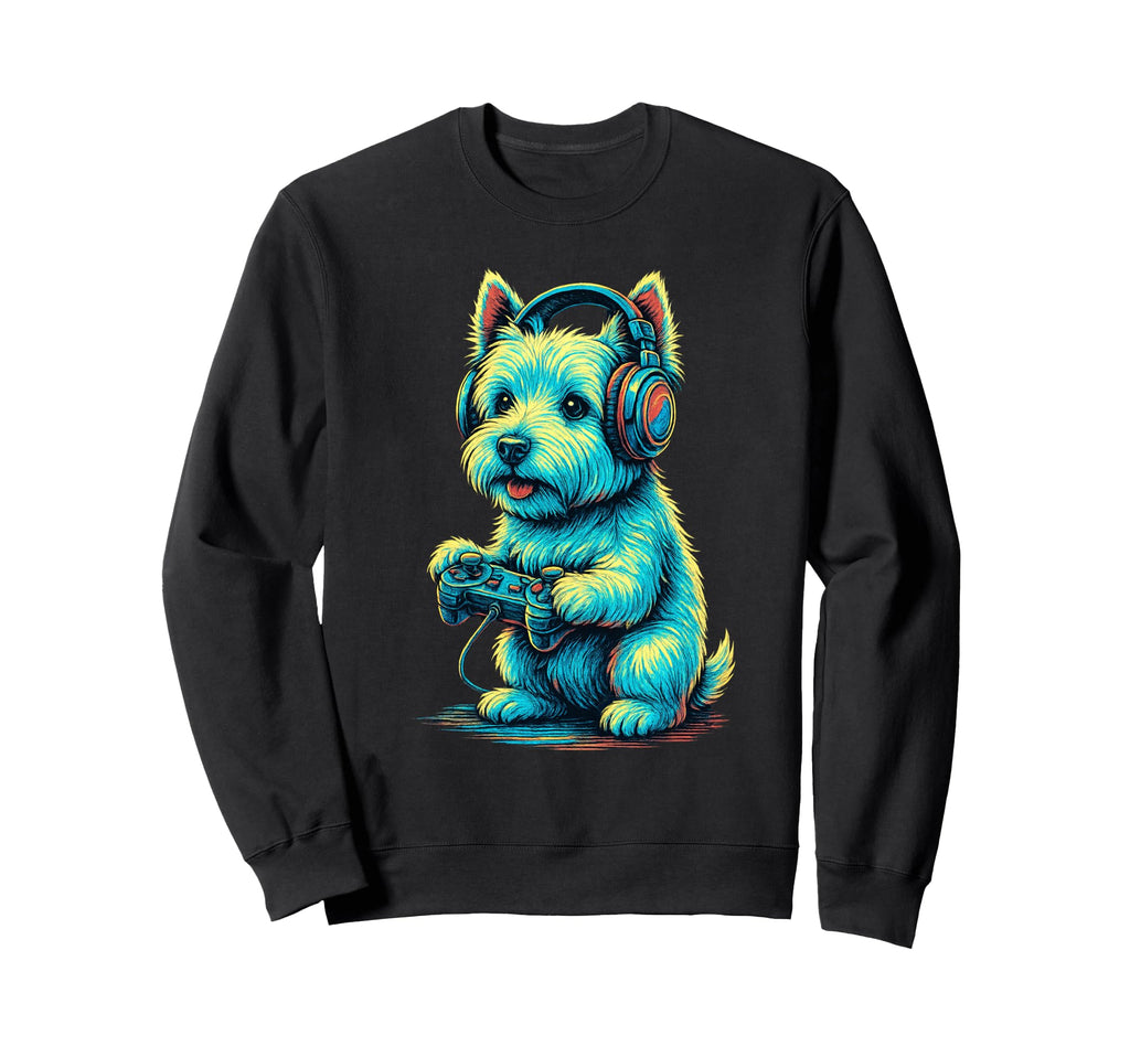 West Highland White Terrier Gamer Sweatshirt - Streetwear Style for Adults - T-Shirt, Sweatshirt, Hoodie