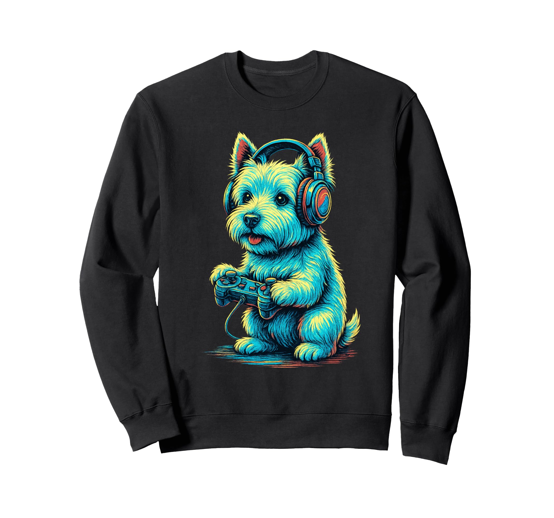 West Highland White Terrier Gamer Sweatshirt - Streetwear Style for Adults - T-Shirt, Sweatshirt, Hoodie