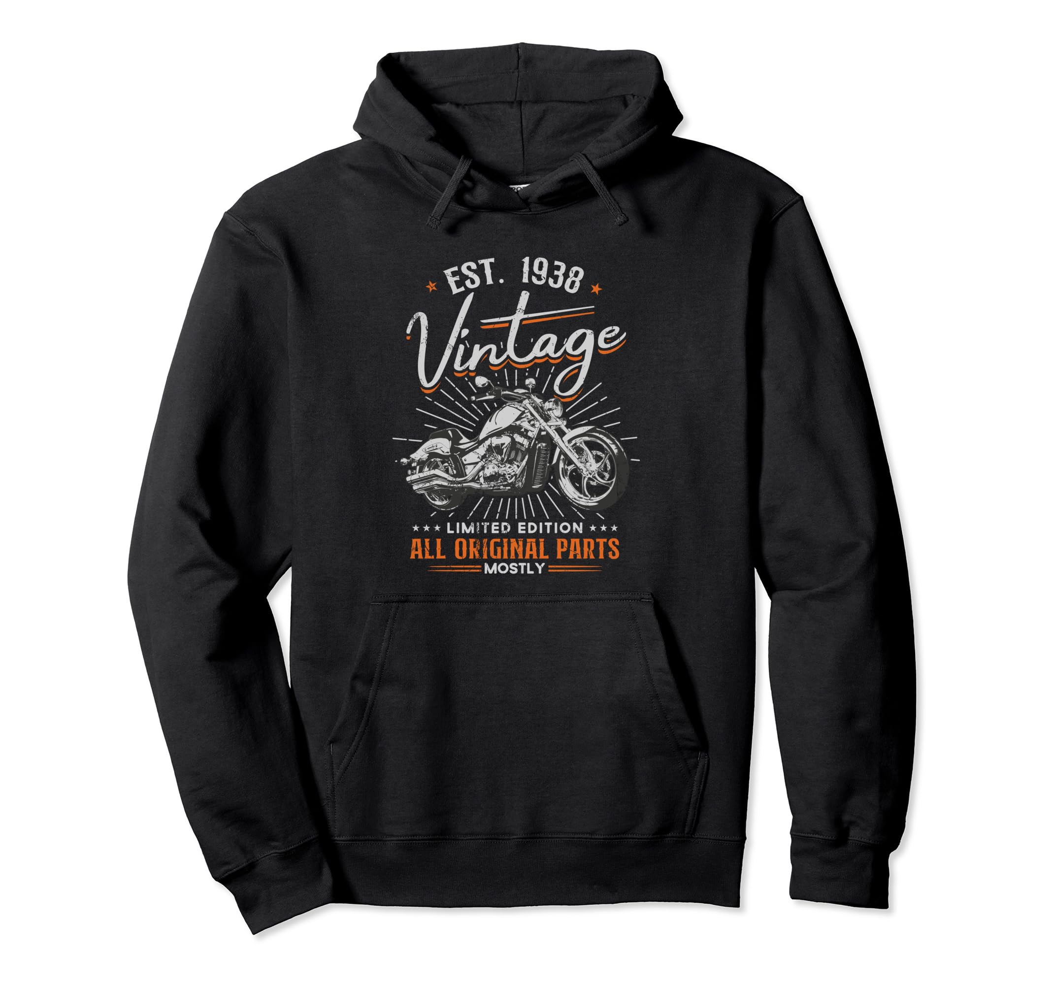 Est 1938 All Original Parts Motorcycle Hoodie - Aesthetic Graphic Unisex - T-Shirt, Sweatshirt, Hoodie