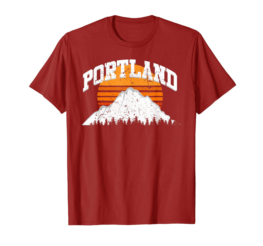 Portland Mountain Sunset 80S T-Shirt - Aesthetic Graphic Men Women - T-Shirt, Sweatshirt, Hoodie