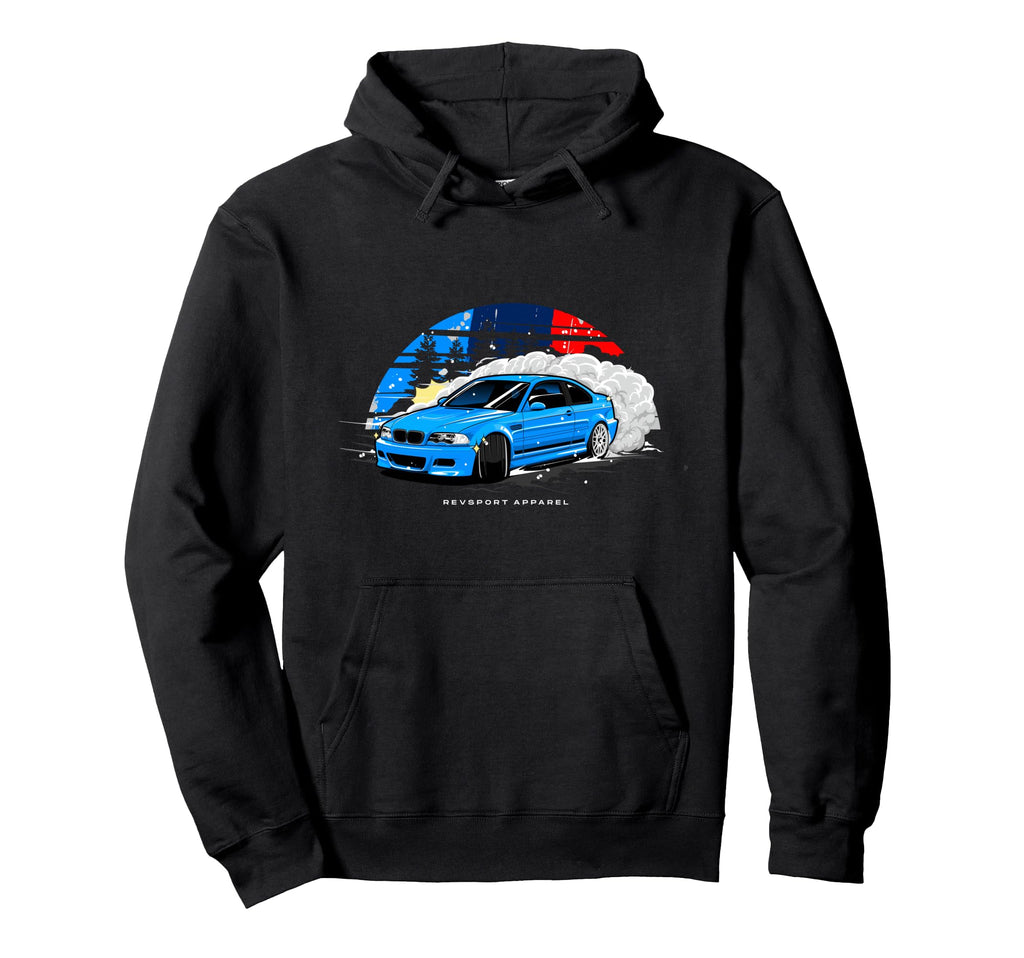 Revsportapparel Black Car Theme E46 Hoodie - Graphic Print Men Women - T-Shirt, Sweatshirt, Hoodie