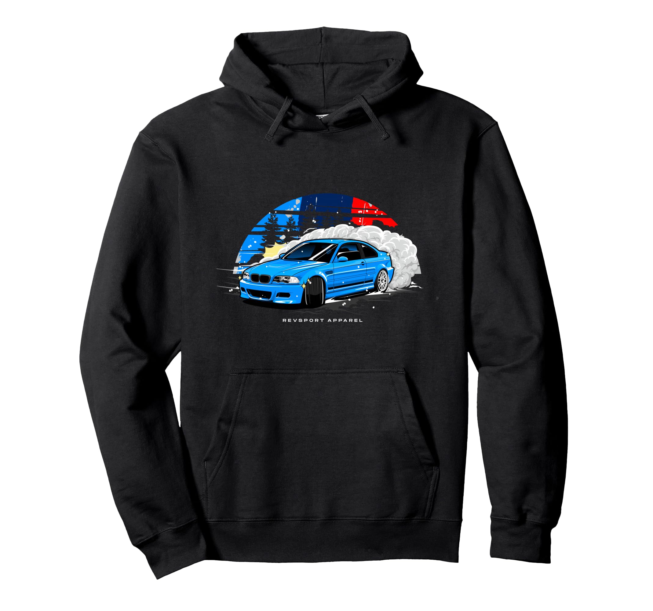 Revsportapparel Black Car Theme E46 Hoodie - Graphic Print Men Women - T-Shirt, Sweatshirt, Hoodie
