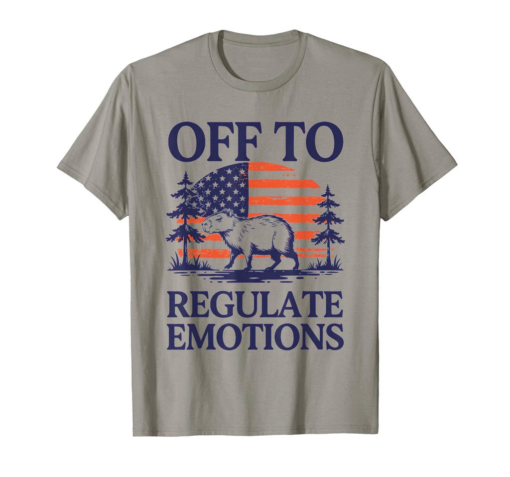 Off To Regulate Emotions Capybara T-Shirt - Aesthetic Graphic Men Women - T-Shirt, Sweatshirt, Hoodie