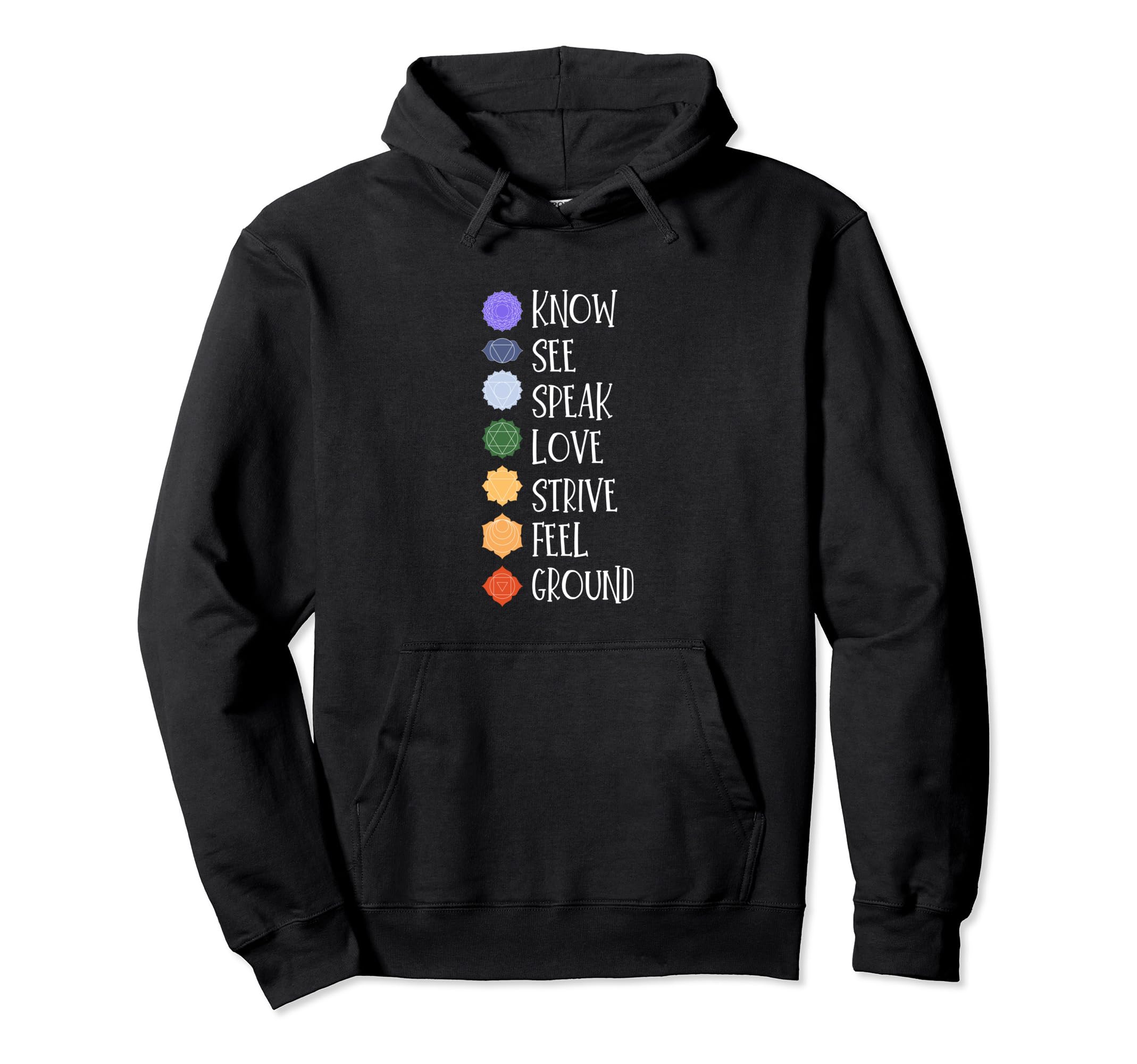 Seven Chakras 7 Chakra Sanskrit Yoga Hoodie - Minimalist Print Men Women - T-Shirt, Sweatshirt, Hoodie