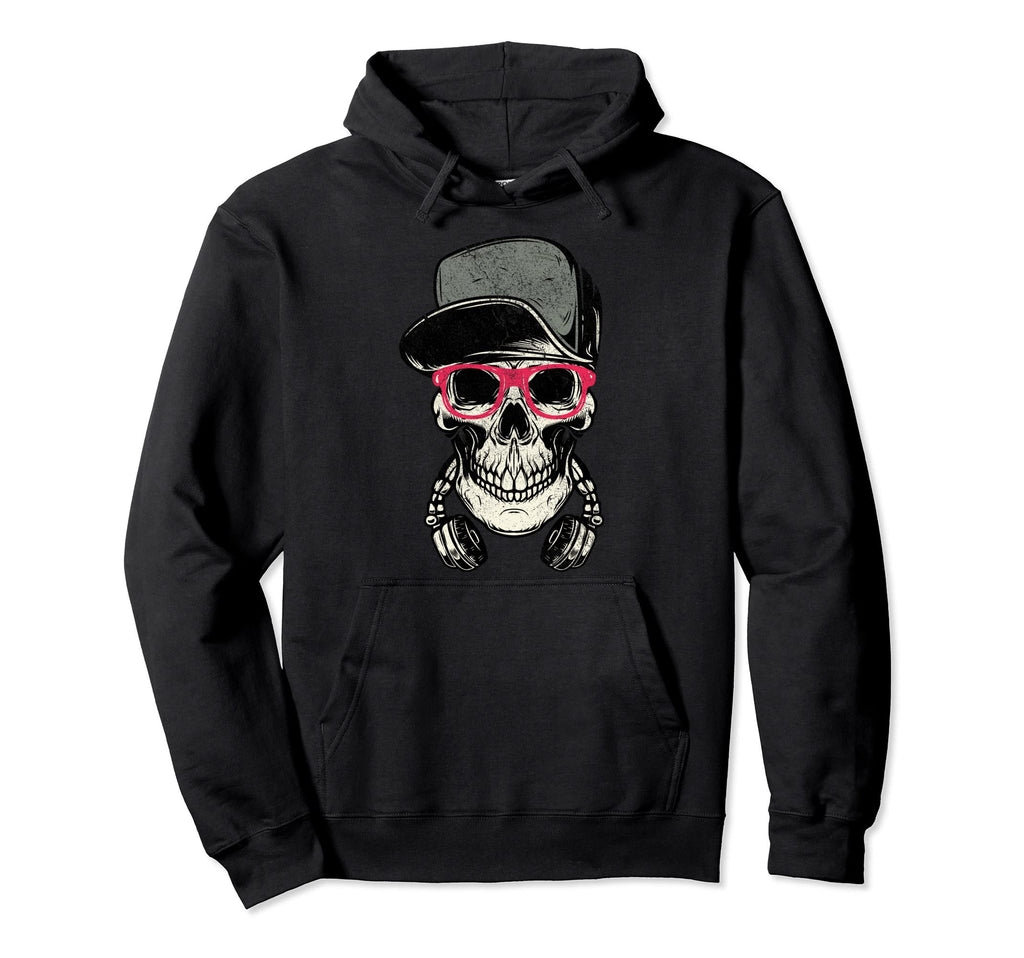 Music Skull Musician Party Festival Lover Hoodie - Custom Art Print Unisex - T-Shirt, Sweatshirt, Hoodie