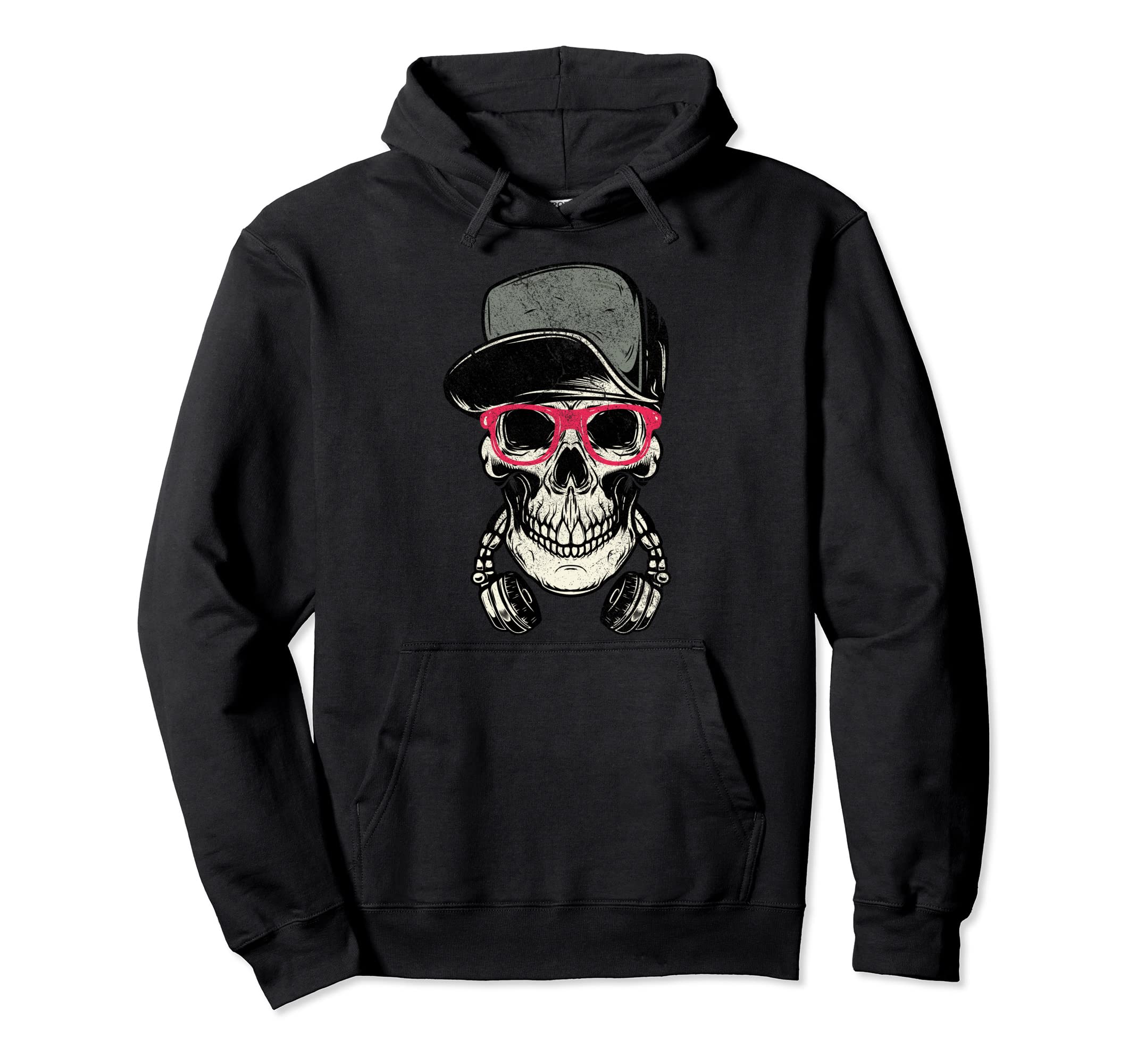 Music Skull Musician Party Festival Lover Hoodie - Custom Art Print Unisex - T-Shirt, Sweatshirt, Hoodie