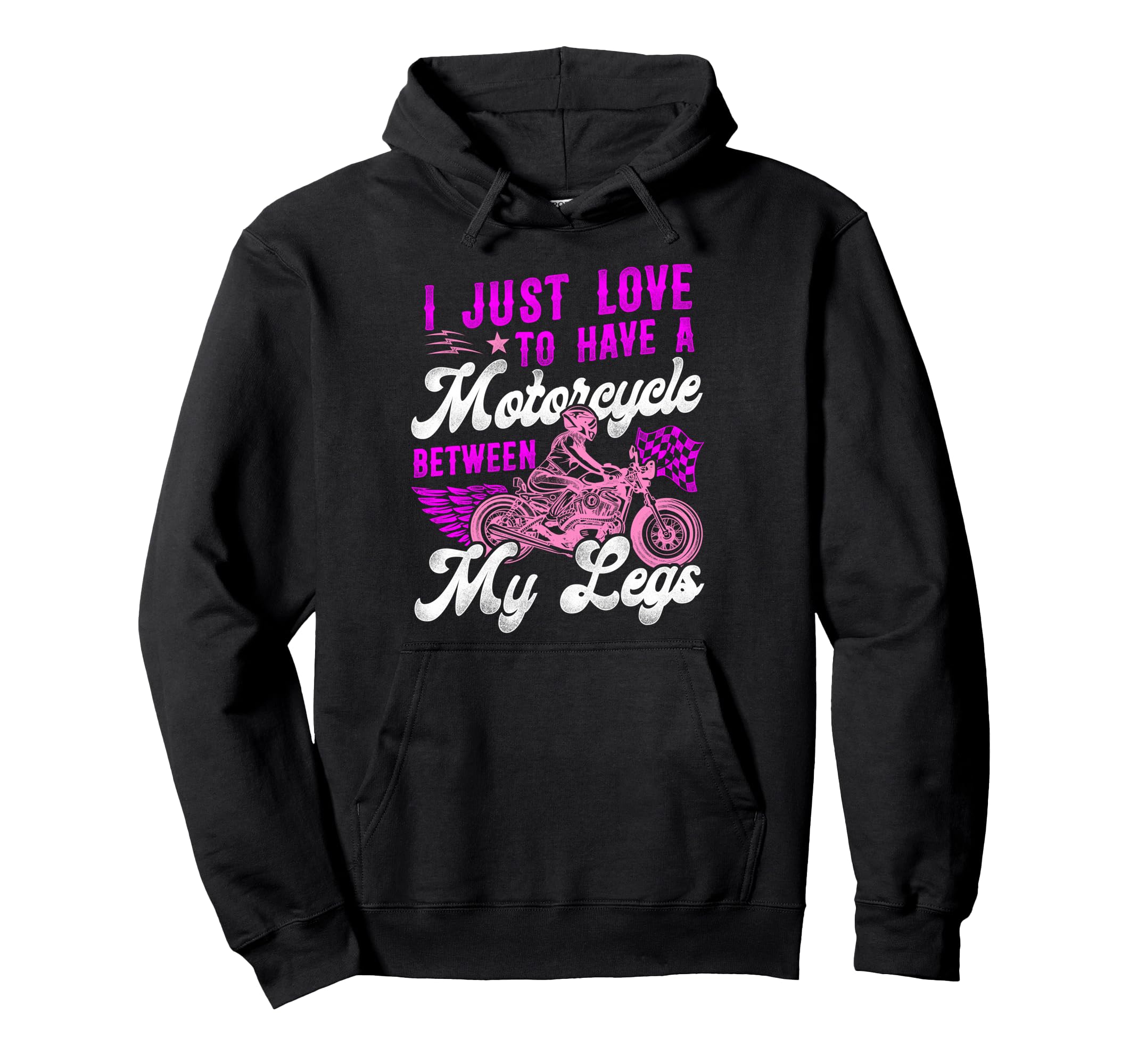 Motorcycle Biker Female I Just Love Hoodie - Streetwear Style for Adults - T-Shirt, Sweatshirt, Hoodie
