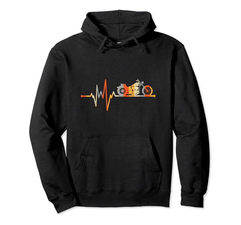 Heartbeat Motorcycle Biker Motorsport Hoodie - Custom Art Print Unisex - T-Shirt, Sweatshirt, Hoodie