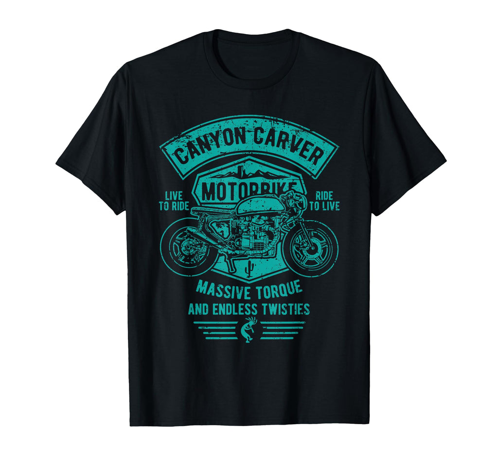 Canyon Carver Motorcycle Distressed T-Shirt - Streetwear Style Unisex - T-Shirt, Sweatshirt, Hoodie