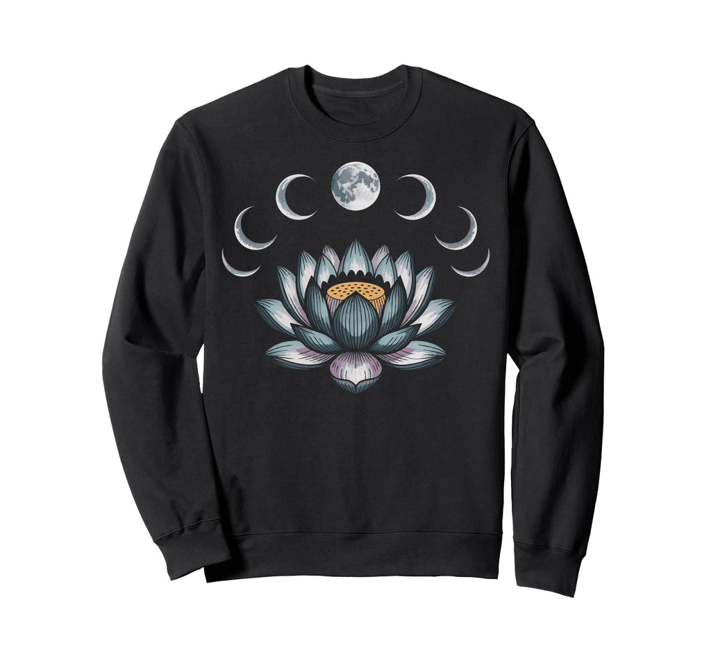 Lotus Flower Moon Phases Zen Yoga Sweatshirt - Trendy Graphic Men Women - T-Shirt, Sweatshirt, Hoodie