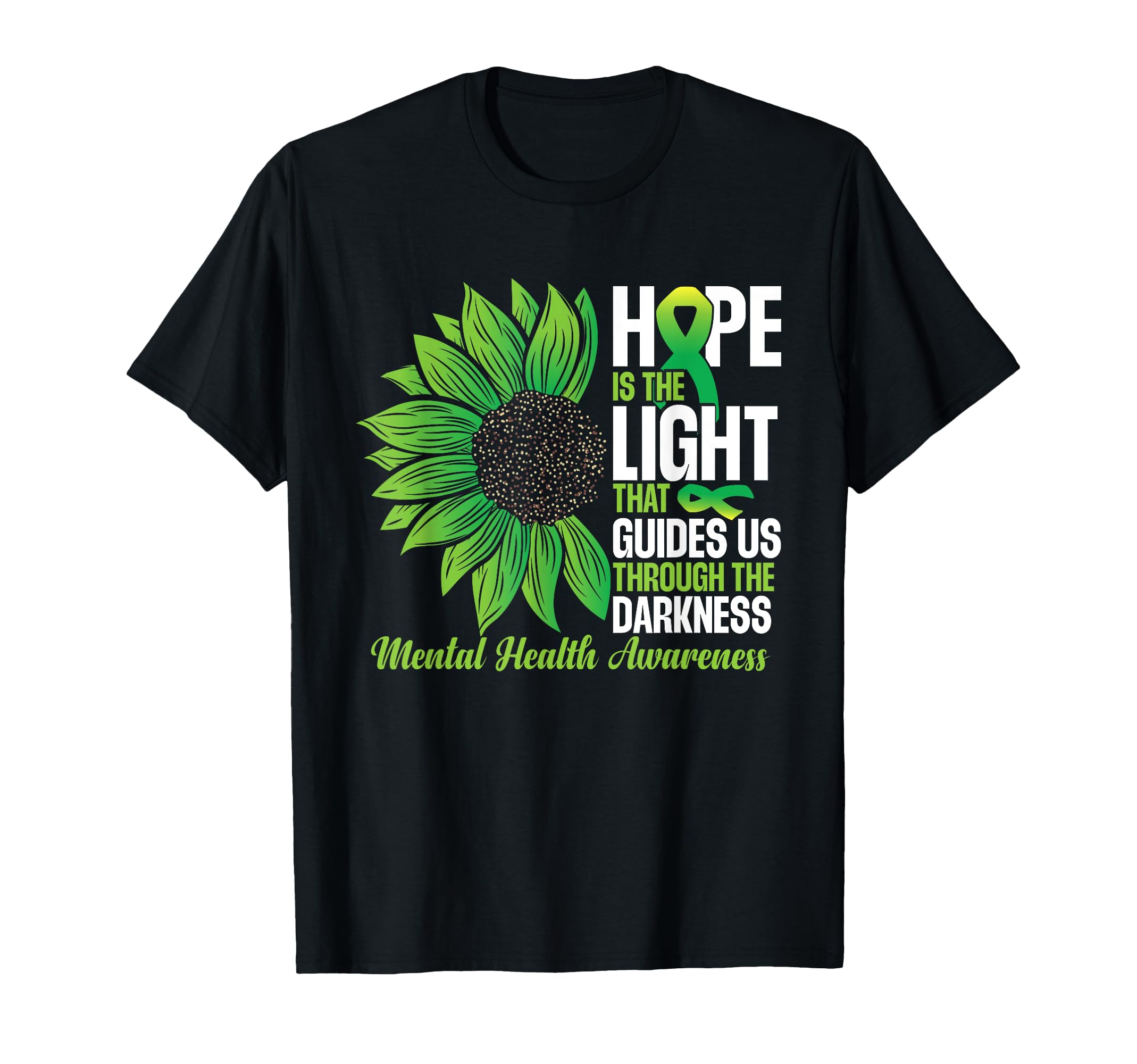 Green Ribbon Mental Health Awareness T-Shirt - Minimalist Print Unisex - T-Shirt, Sweatshirt, Hoodie