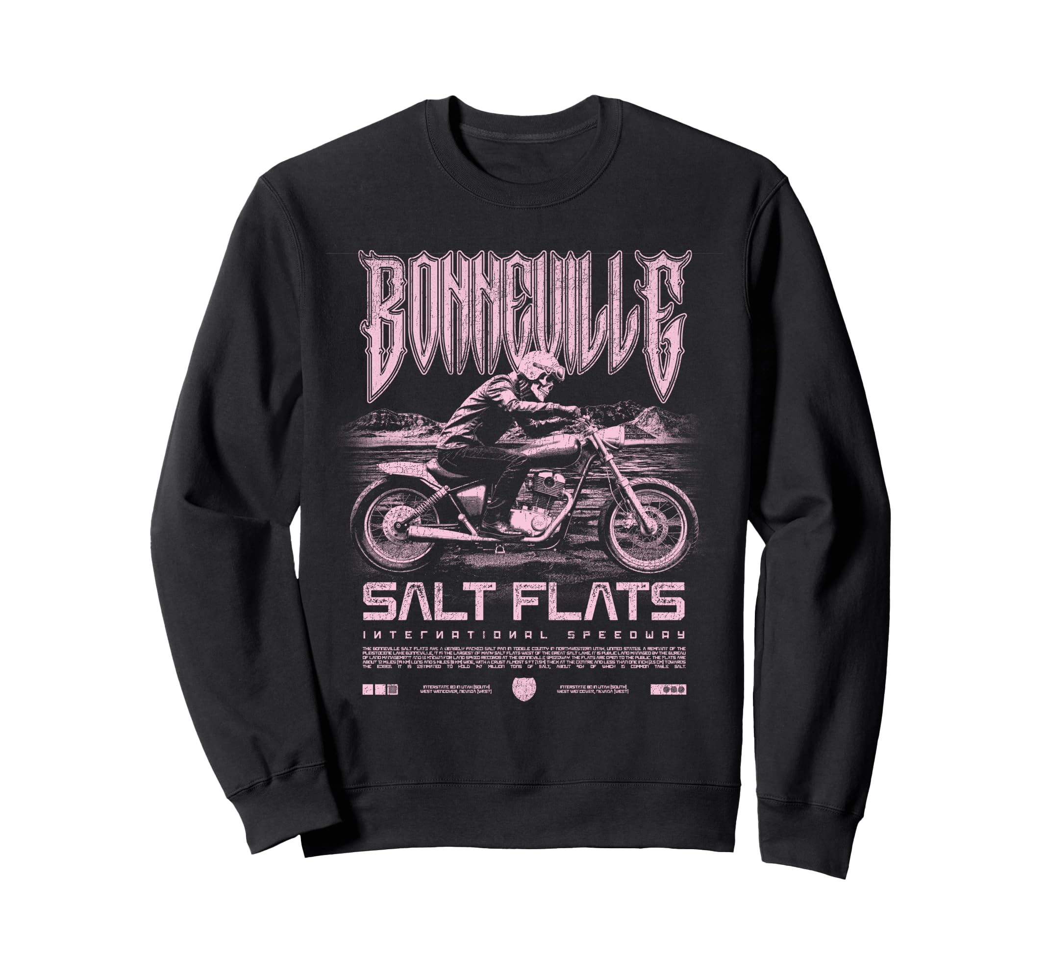 Bonneville Salt Flats Motorcycle Sweatshirt - Novelty Apparel for Adults - T-Shirt, Sweatshirt, Hoodie