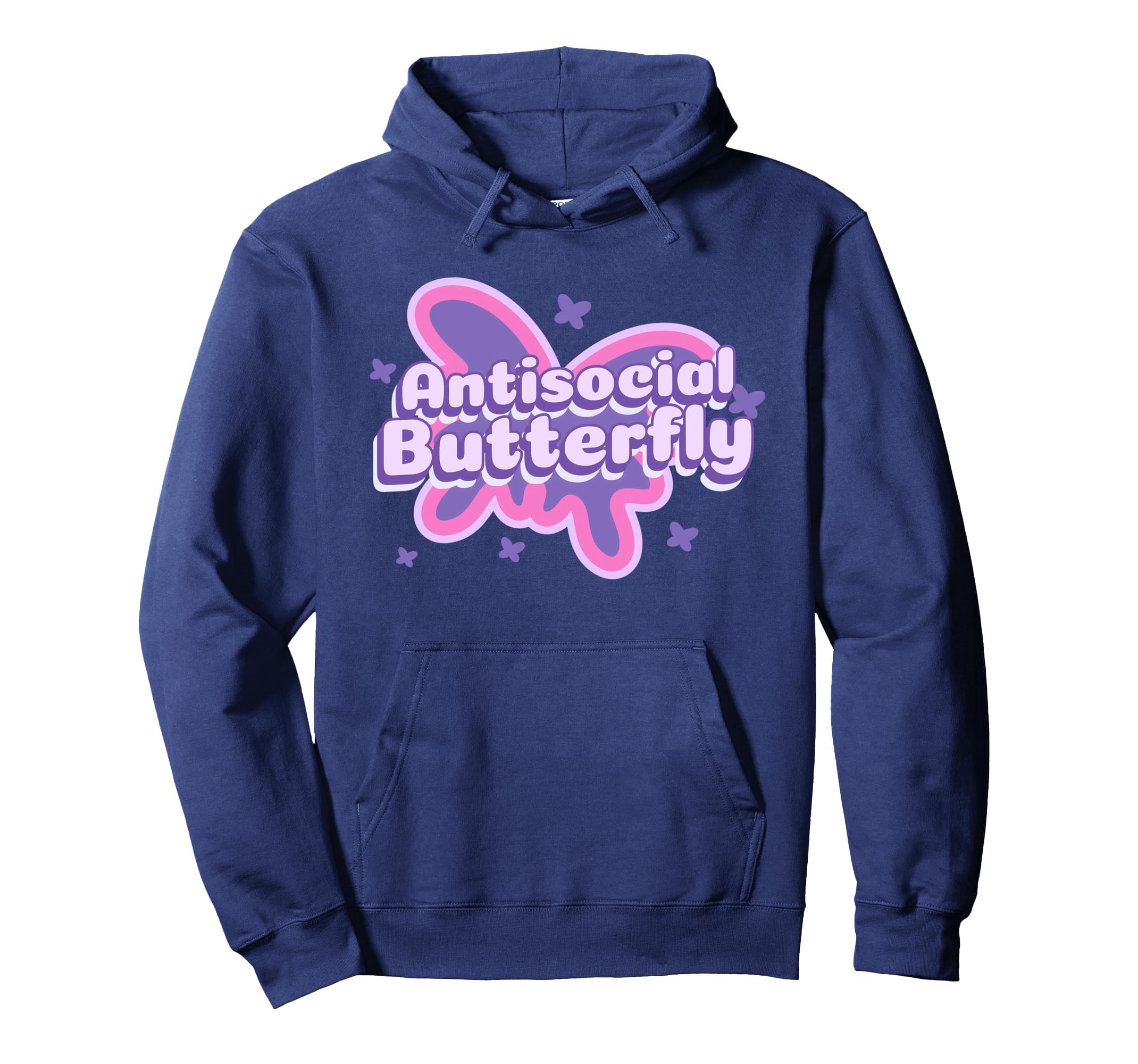 Antisocial Butterfly Funny Social Hoodie - Novelty Apparel for Adults - T-Shirt, Sweatshirt, Hoodie