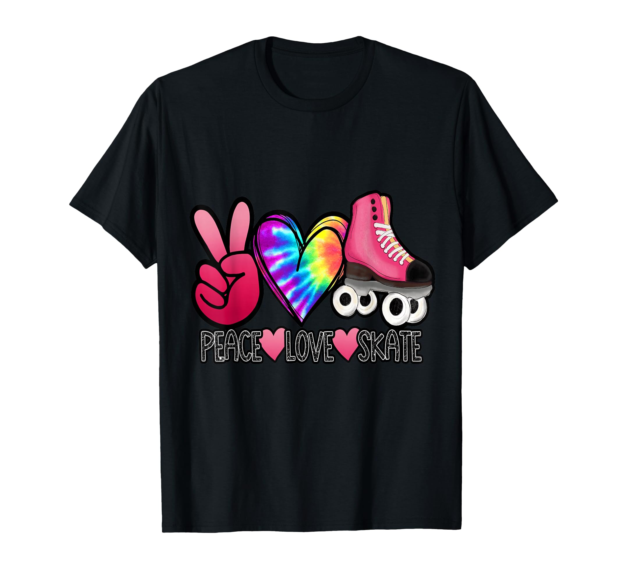Peace Love Skate Roller Skating T-Shirt - Fun Novelty Design for Adults - T-Shirt, Sweatshirt, Hoodie