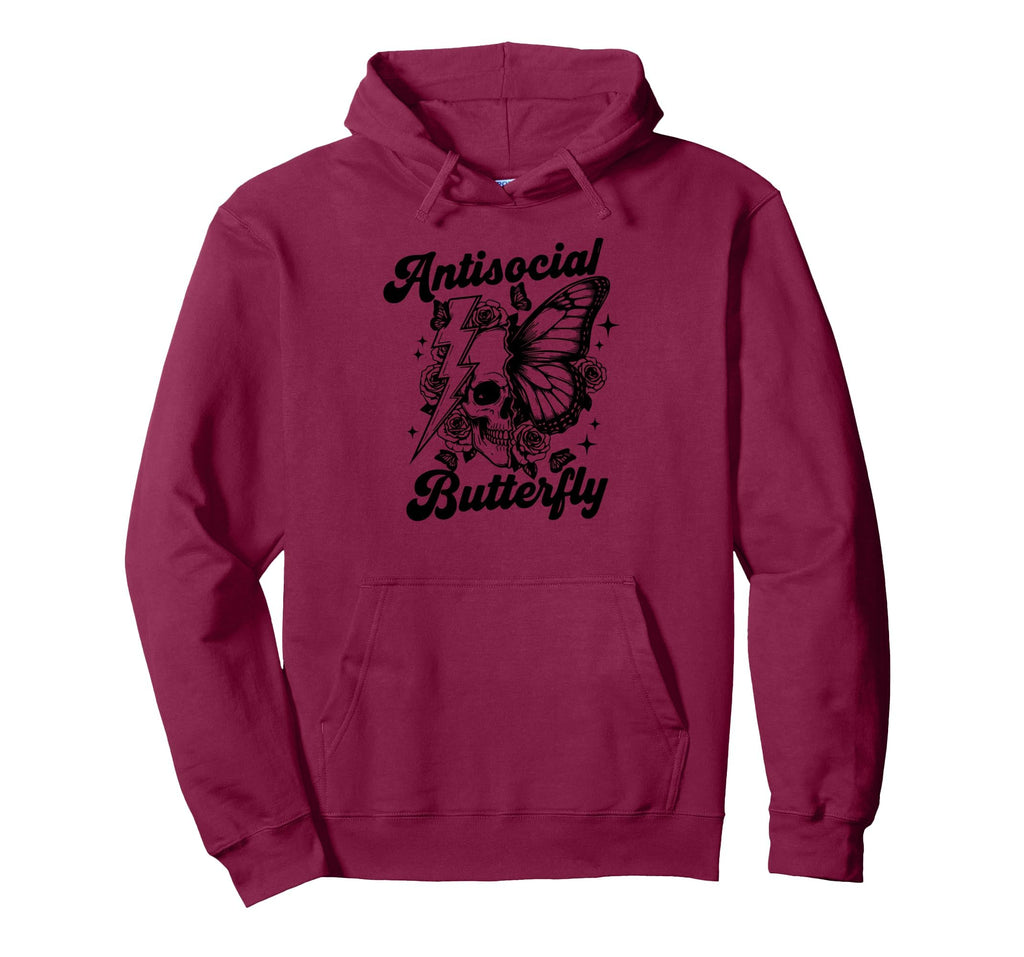Anti Social Butterfly Hoodie - Novelty Apparel Men Women - T-Shirt, Sweatshirt, Hoodie