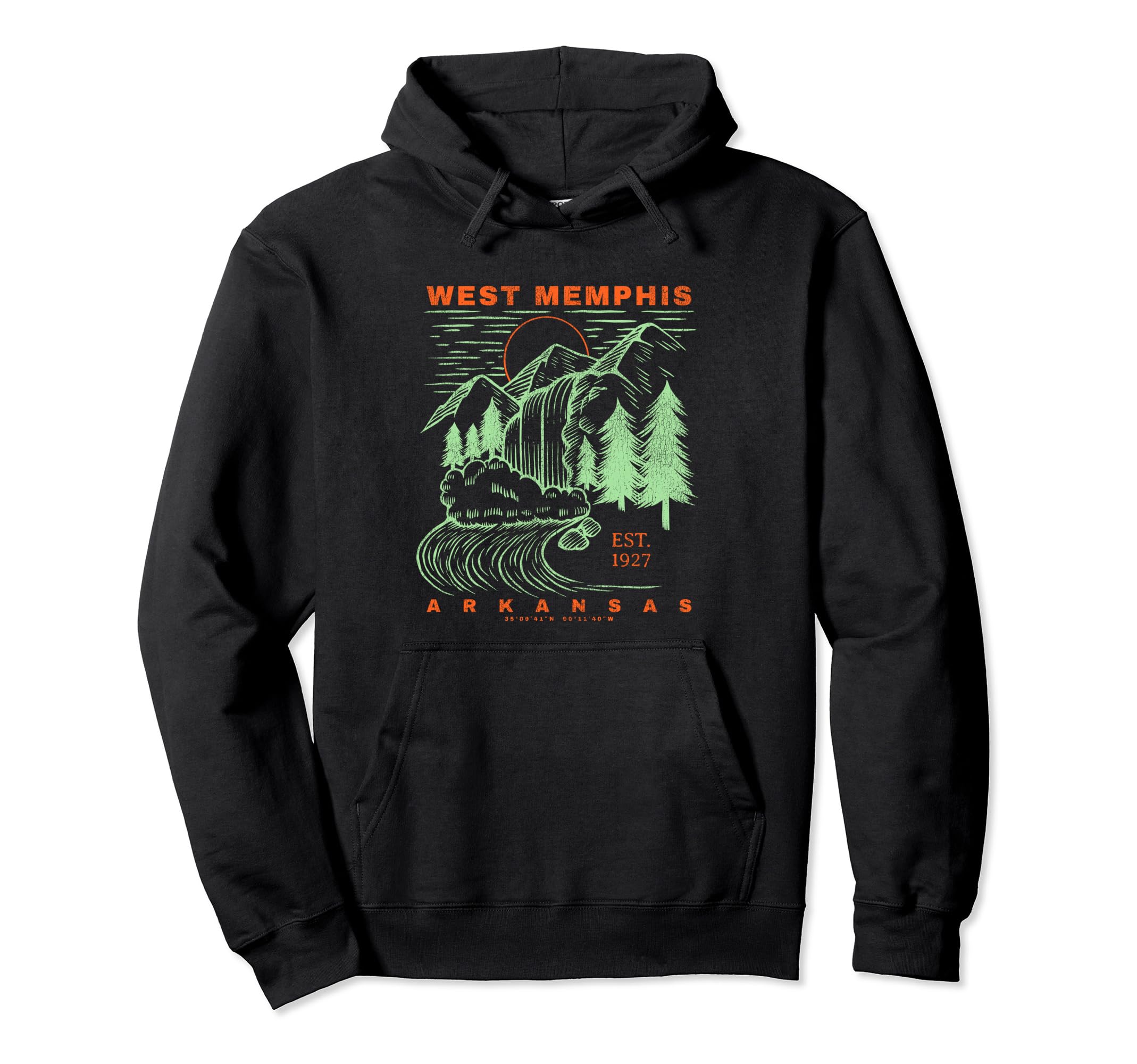 West Memphis Arkansas Souvenir Rustic Hoodie - Custom Art Print for Adults - T-Shirt, Sweatshirt, Hoodie