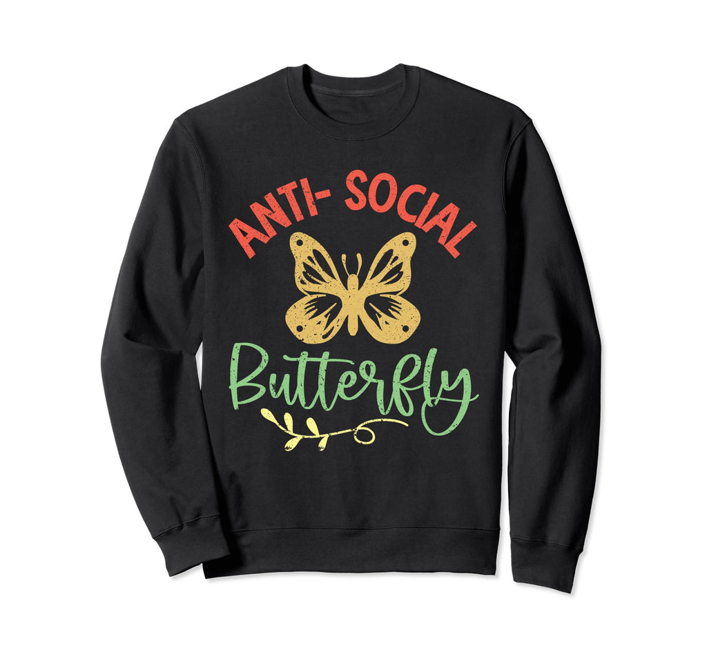 Antisocial Butterfly Funny Introvert Sweatshirt - Custom Art Print Unisex - T-Shirt, Sweatshirt, Hoodie