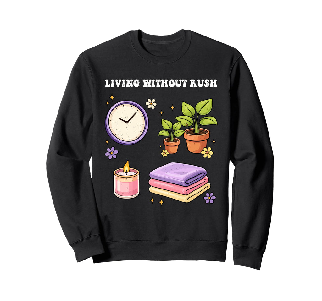 Self Care Living Without Rush Love Sweatshirt - Novelty Apparel Men Women - T-Shirt, Sweatshirt, Hoodie