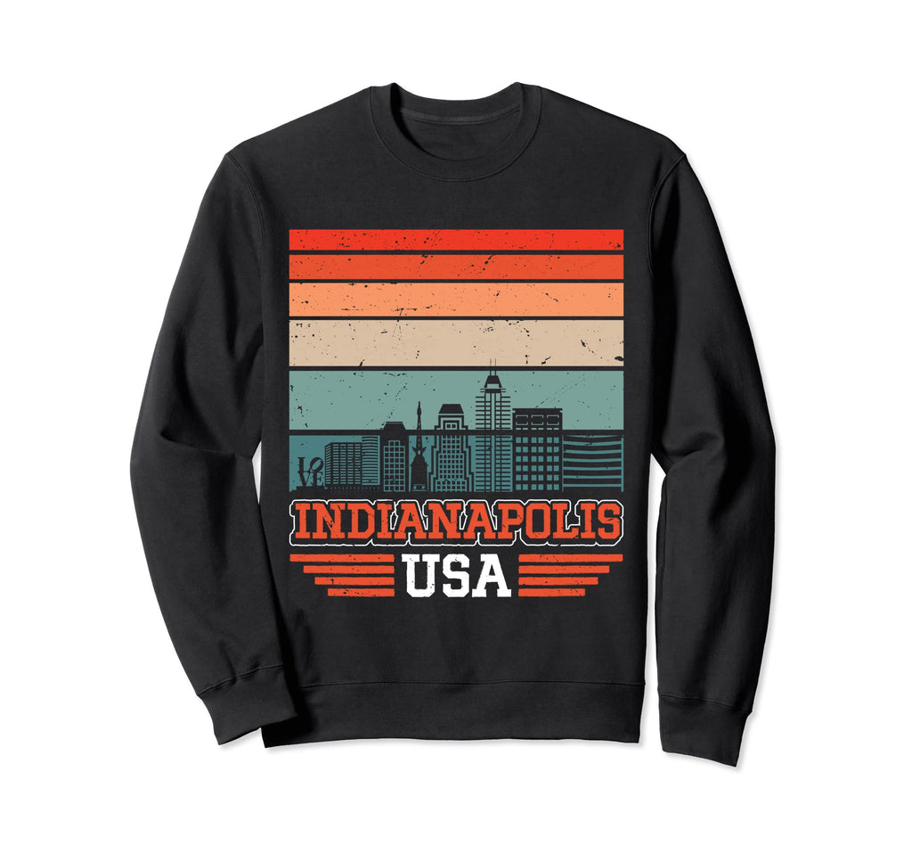 Indianapolis Usa Sunset Skyline Sweatshirt - Unique Graphic for Adults - T-Shirt, Sweatshirt, Hoodie