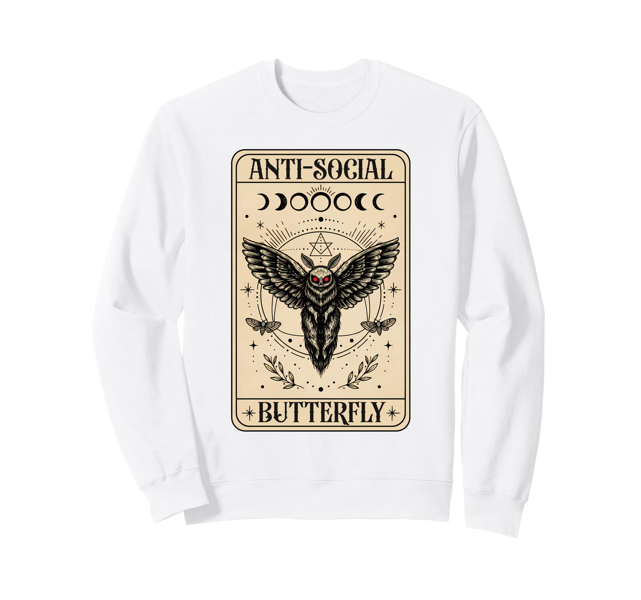 Mothman Anti Social Funny Butterfly Sweatshirt - Minimalist Print Unisex - T-Shirt, Sweatshirt, Hoodie