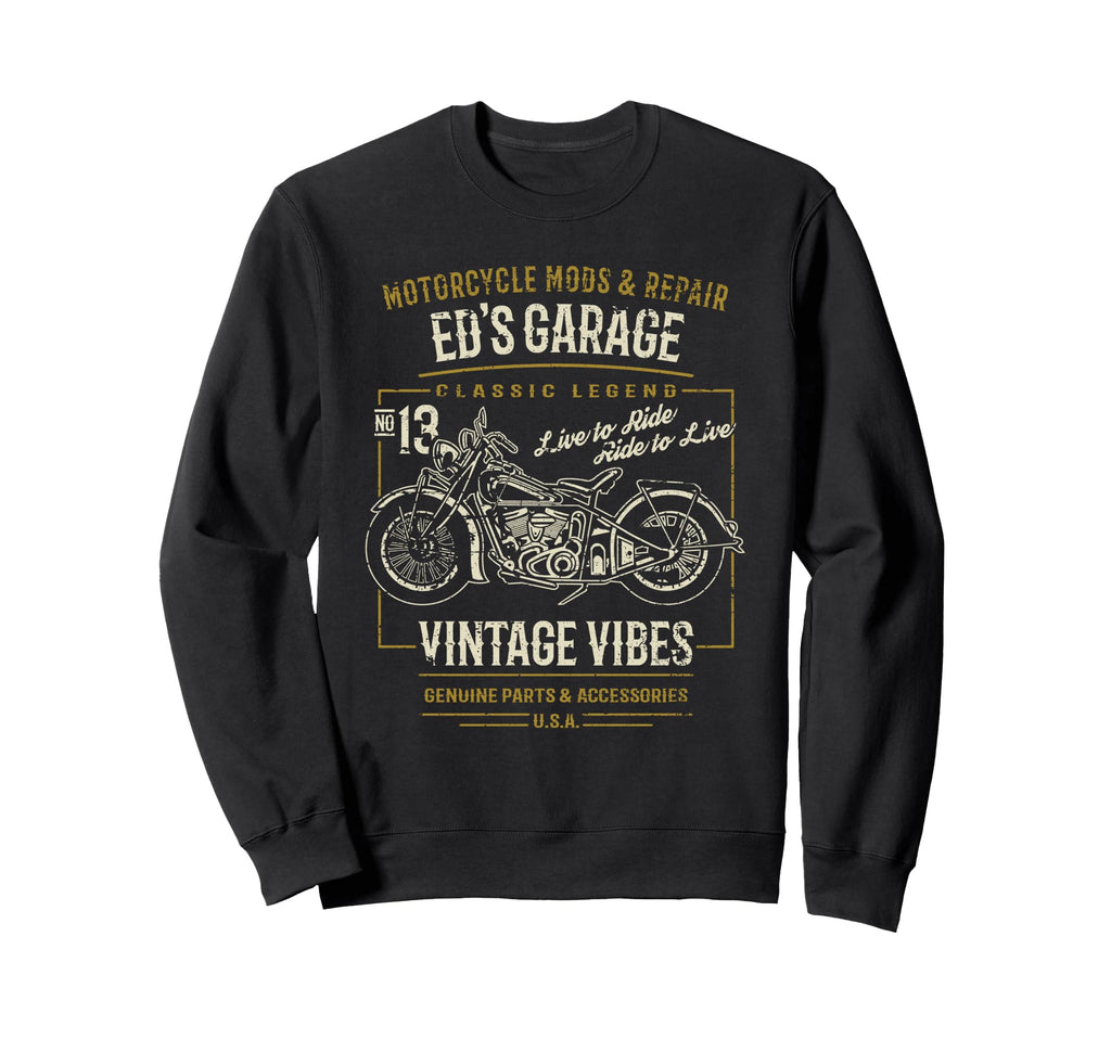 Eds Garage Motorcycle Sweatshirt - Casual Everyday Wear Men Women - T-Shirt, Sweatshirt, Hoodie