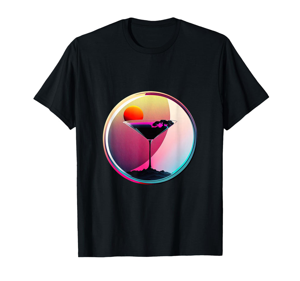 Martini Synthwave 80S Retrowave T-Shirt - Minimalist Print for Adults - T-Shirt, Sweatshirt, Hoodie
