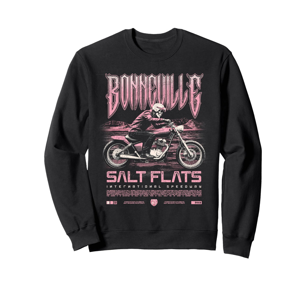 Bonneville Salt Flats Motorcycle Sweatshirt - Trendy Graphic for Adults - T-Shirt, Sweatshirt, Hoodie