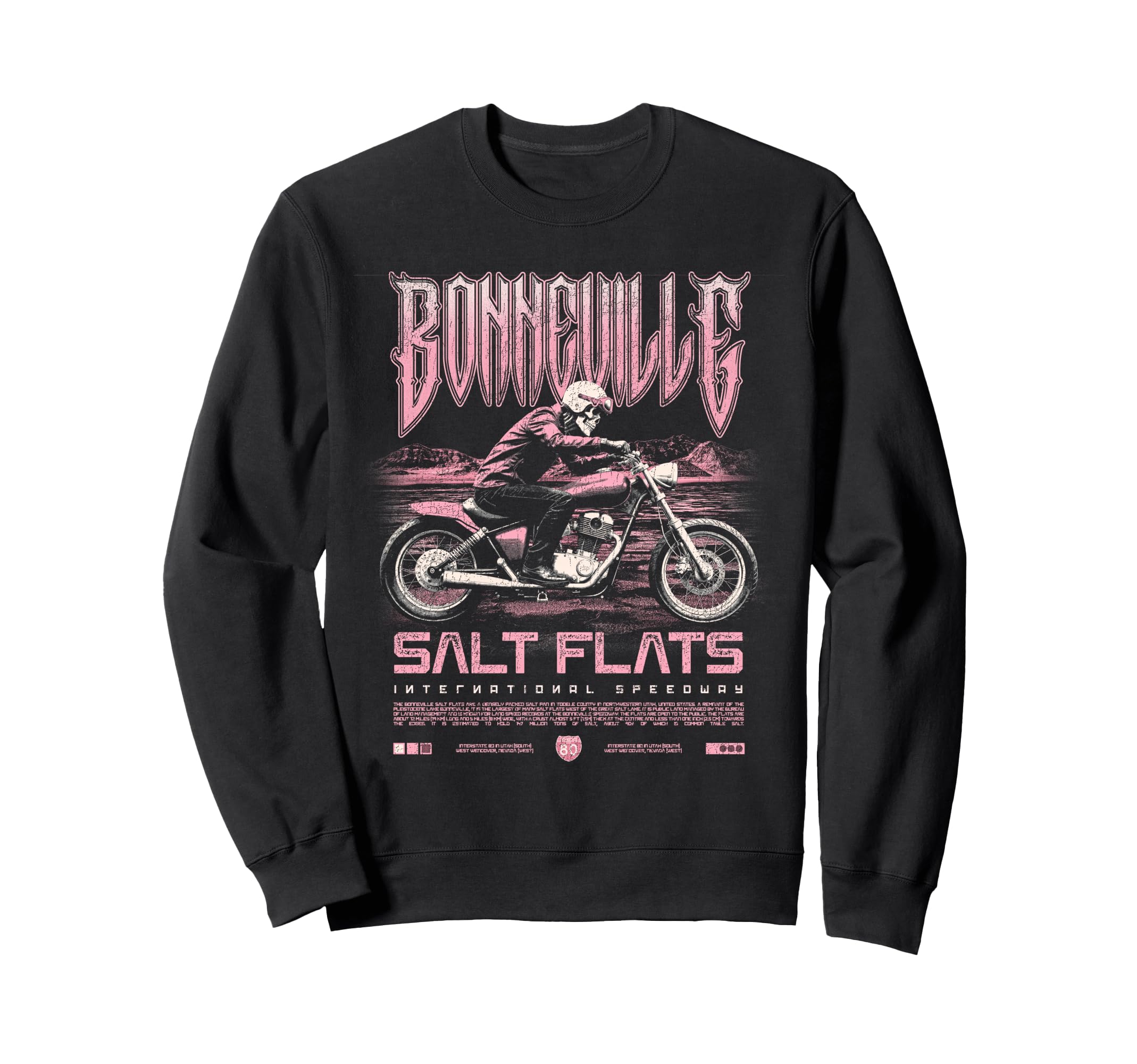 Bonneville Salt Flats Motorcycle Sweatshirt - Trendy Graphic for Adults - T-Shirt, Sweatshirt, Hoodie