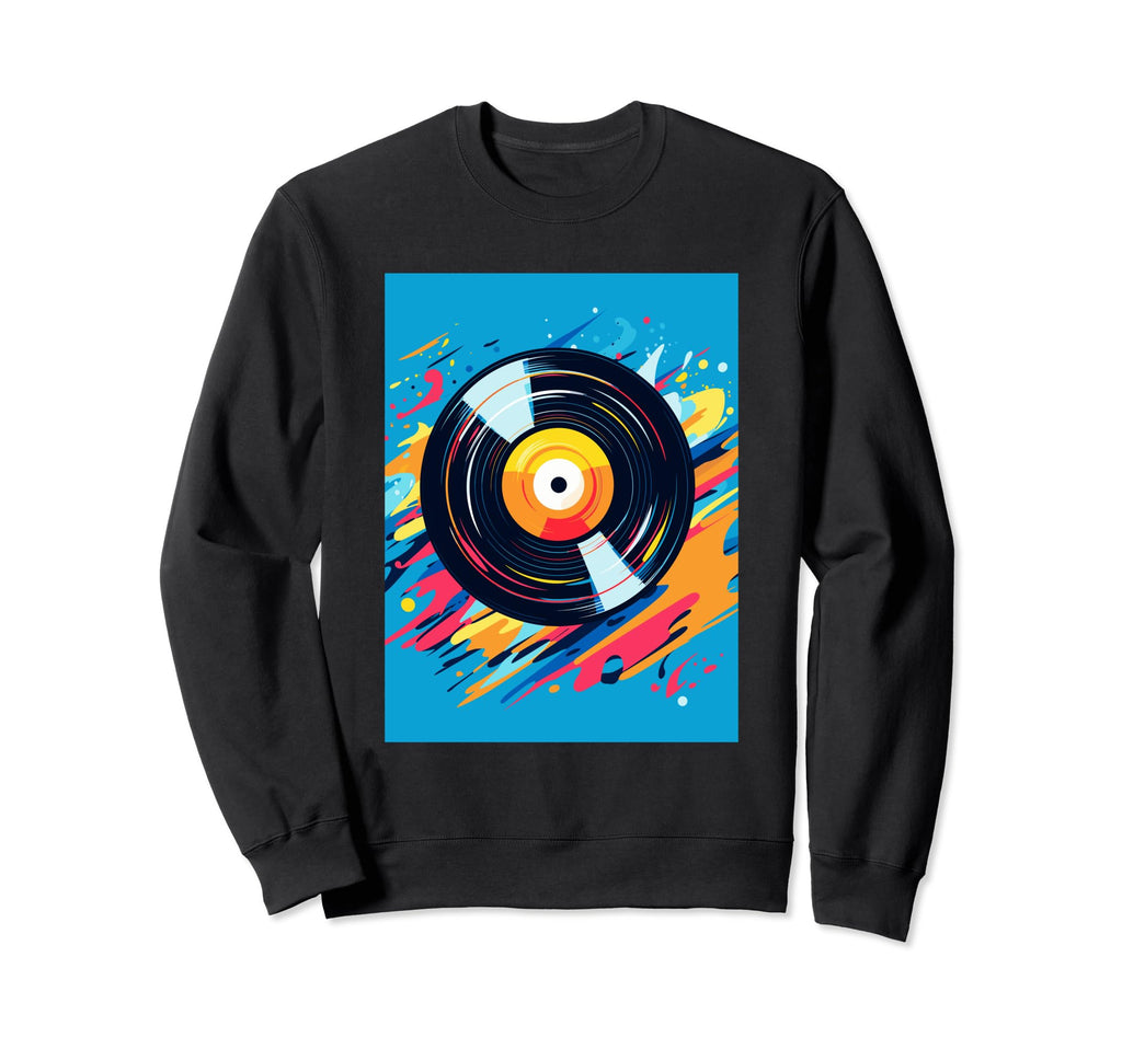 Vinyl Record Player Dj Music Sweatshirt - Aesthetic Graphic Unisex - T-Shirt, Sweatshirt, Hoodie