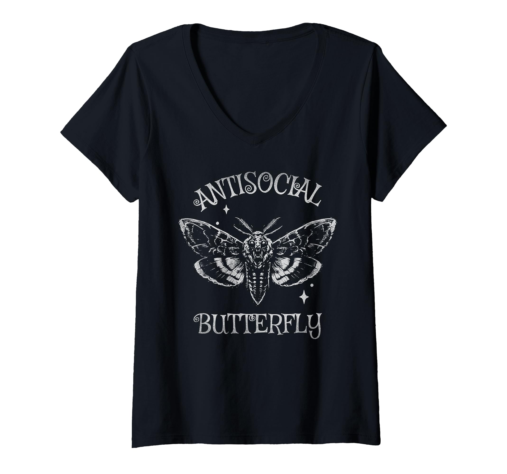 Womens Antisocial Butterfly Funny Goth T-Shirt - Minimalist Print Unisex - T-Shirt, Sweatshirt, Hoodie