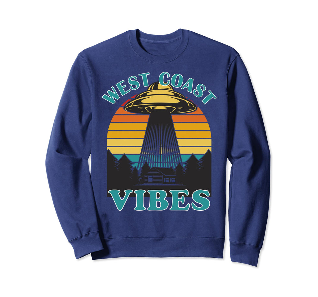 West Coast Vibes Ufo Sunset Sweatshirt - Casual Everyday Wear Unisex - T-Shirt, Sweatshirt, Hoodie