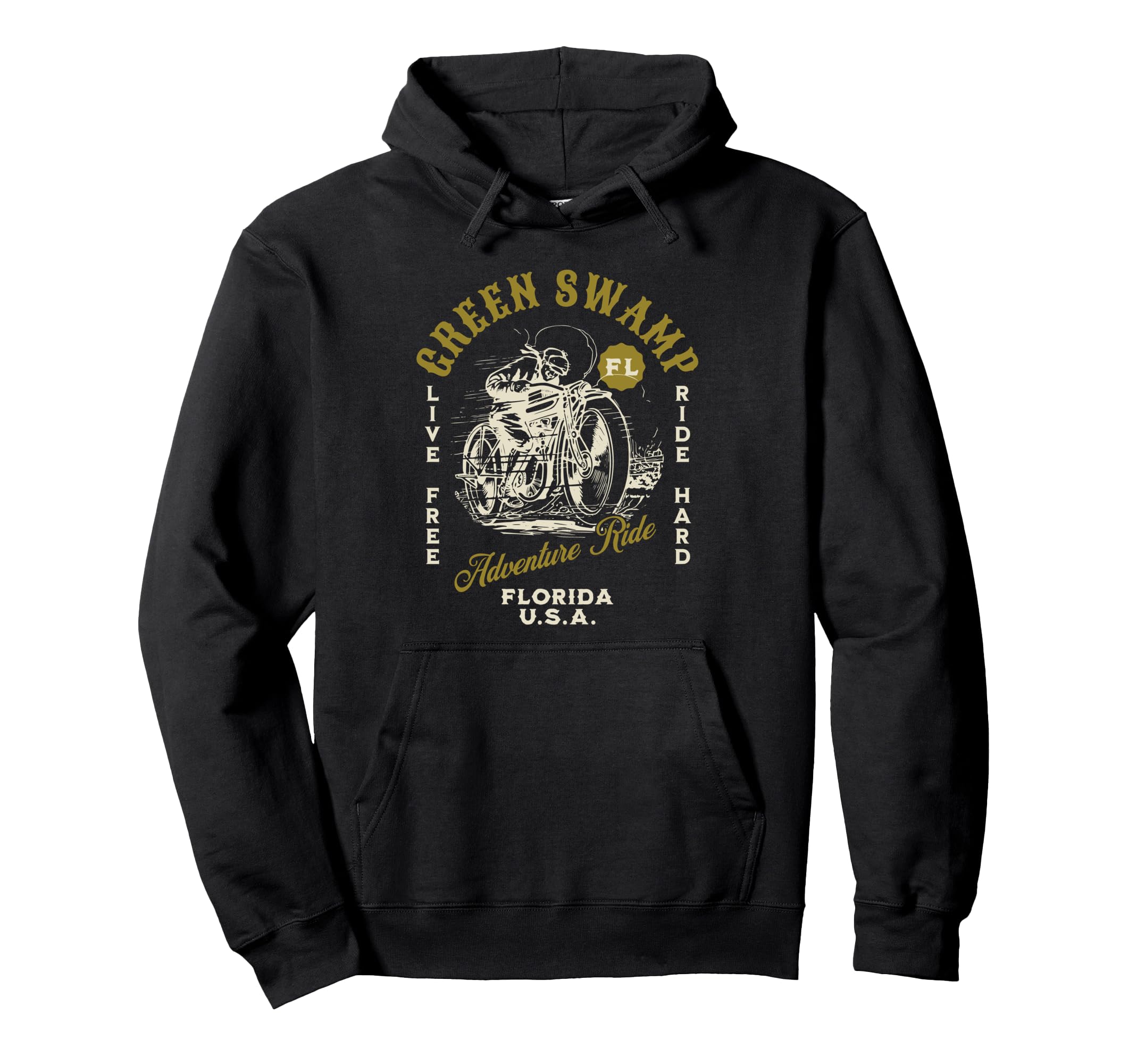 Green Swamp Florida Motorcycle Ride Hoodie - Fun Novelty Design for Adults - T-Shirt, Sweatshirt, Hoodie